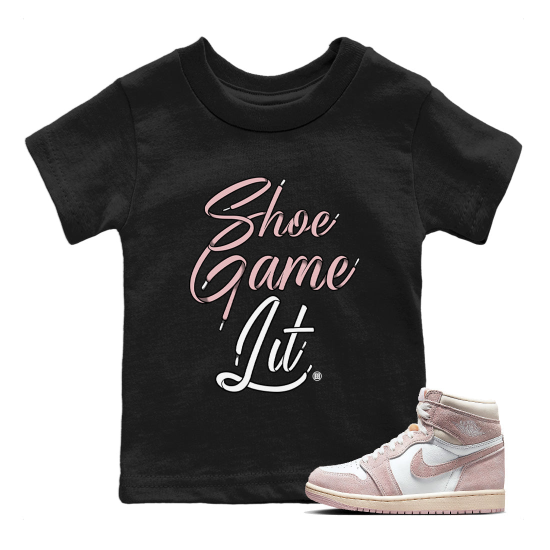 Air Jordan 1 Washed Pink Sneaker Match Tees Shoe Game Lit Shoe Lace Streetwear Sneaker Shirt Air Jordan 1 High OG WMNS Washed Pink Sneaker Release Tees Kids Shirts Black 1