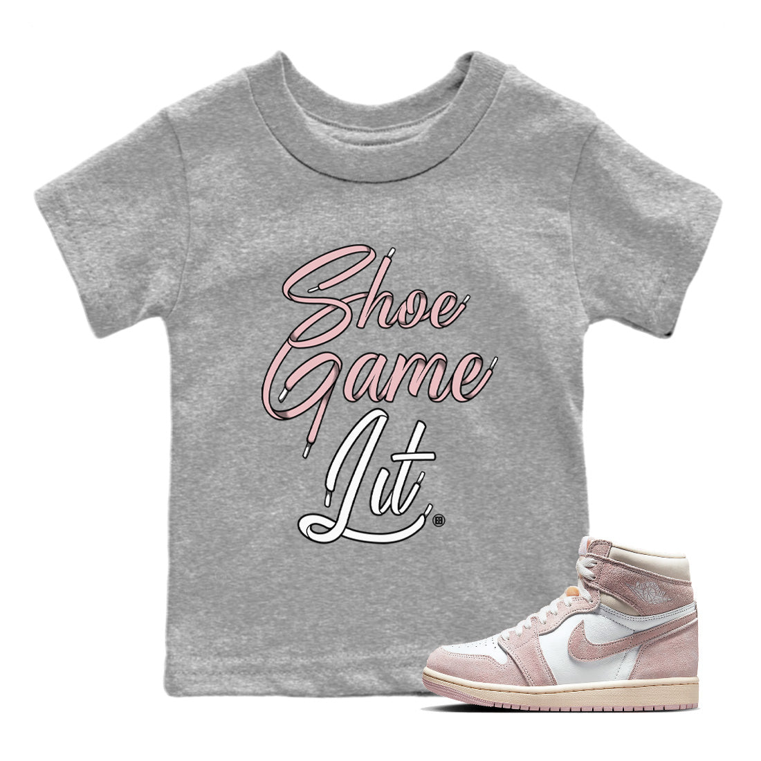Air Jordan 1 Washed Pink Shoe Game Lit Shoe Lace Baby and Kids Streetwear Sneaker Shirt Air Jordan 1 High OG WMNS Washed Pink Kids Streetwear Sneaker Shirt Size Chart