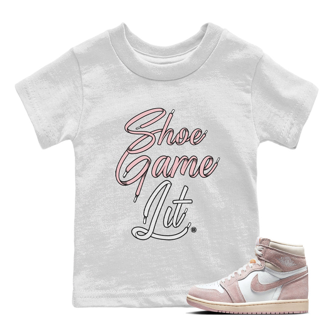 Air Jordan 1 Washed Pink Sneaker Match Tees Shoe Game Lit Shoe Lace Streetwear Sneaker Shirt Air Jordan 1 High OG WMNS Washed Pink Sneaker Release Tees Kids Shirts White 1