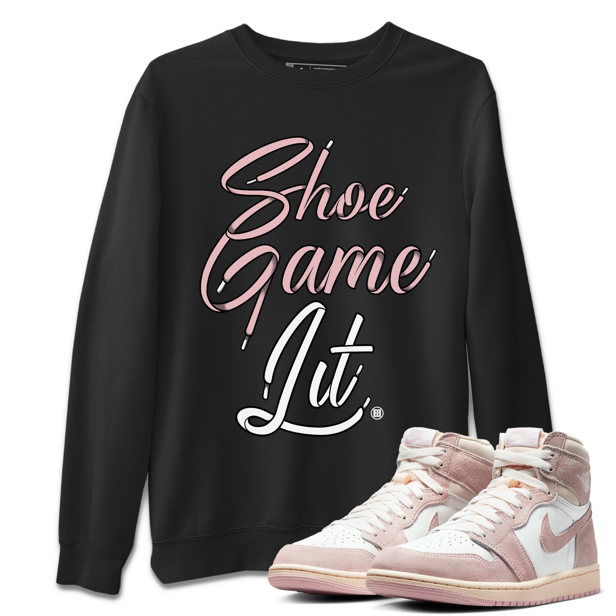 Air Jordan 1 Washed Pink Shoe Game Lit Shoe Lace Crew Neck Streetwear Sneaker Shirt Air Jordan 1 High OG WMNS Washed Pink Sneaker T-Shirts Washing and Care Tip