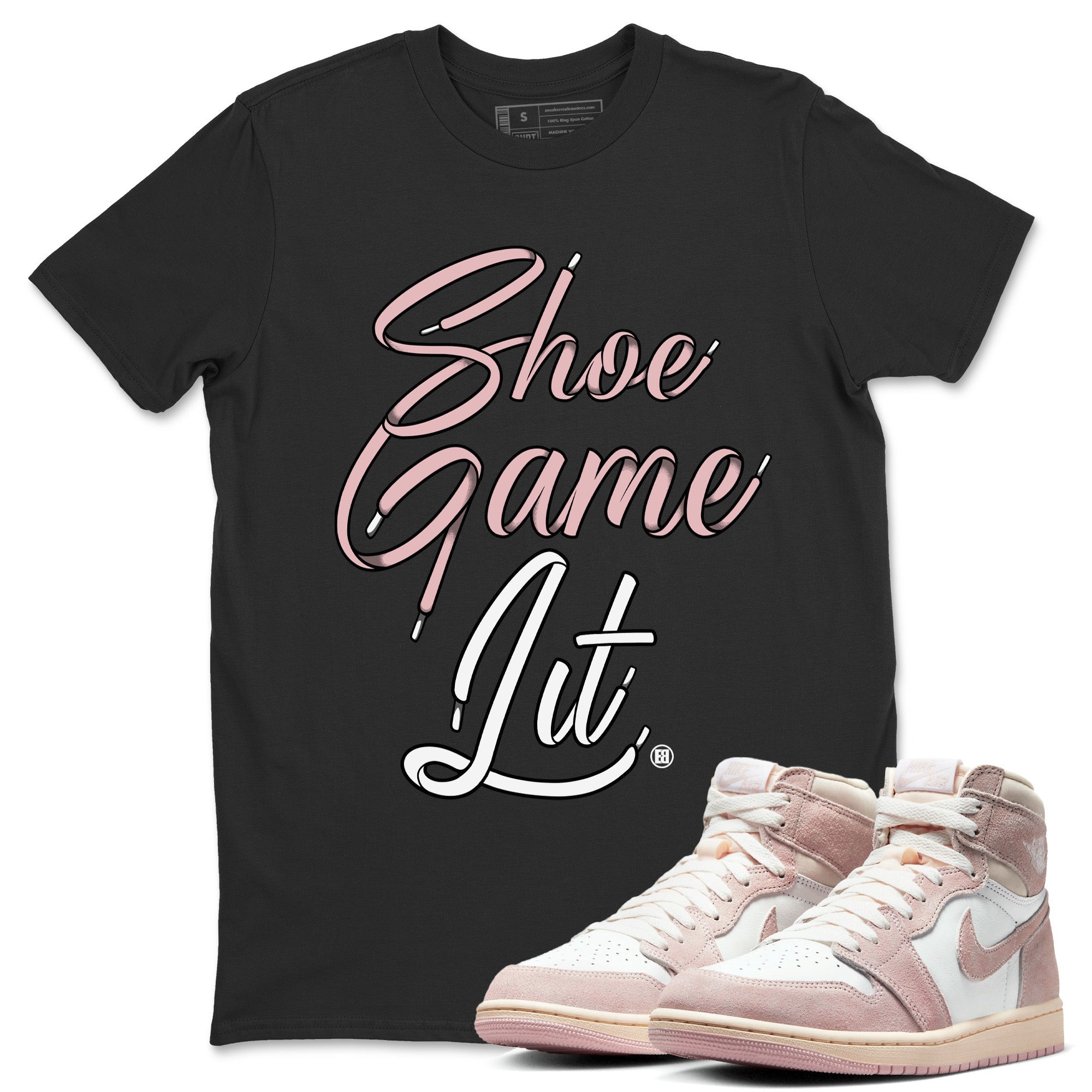 Air Jordan 1 Washed Pink Sneaker Match Tees Shoe Game Lit Shoe Lace Streetwear Sneaker Shirt Air Jordan 1 High OG WMNS Washed Pink Sneaker Release Tees Unisex Shirts Black 1