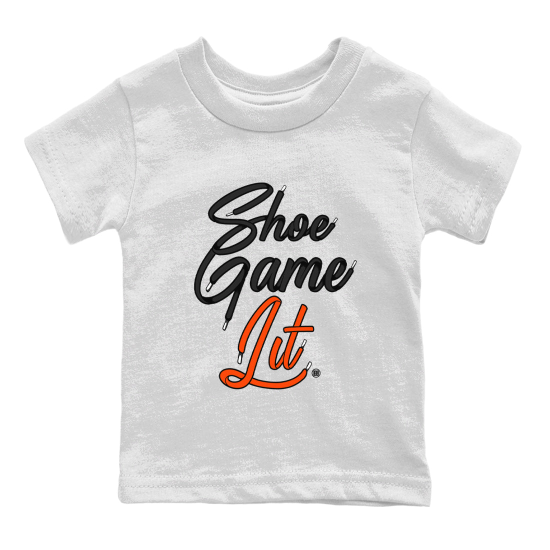 Air Jordan 12 Brilliant Orange Sneaker Match Tees Shoe Game Lit Shoe Lace Streetwear Sneaker Shirt 12s Brilliant Orange Tee Kids Shirts White 2