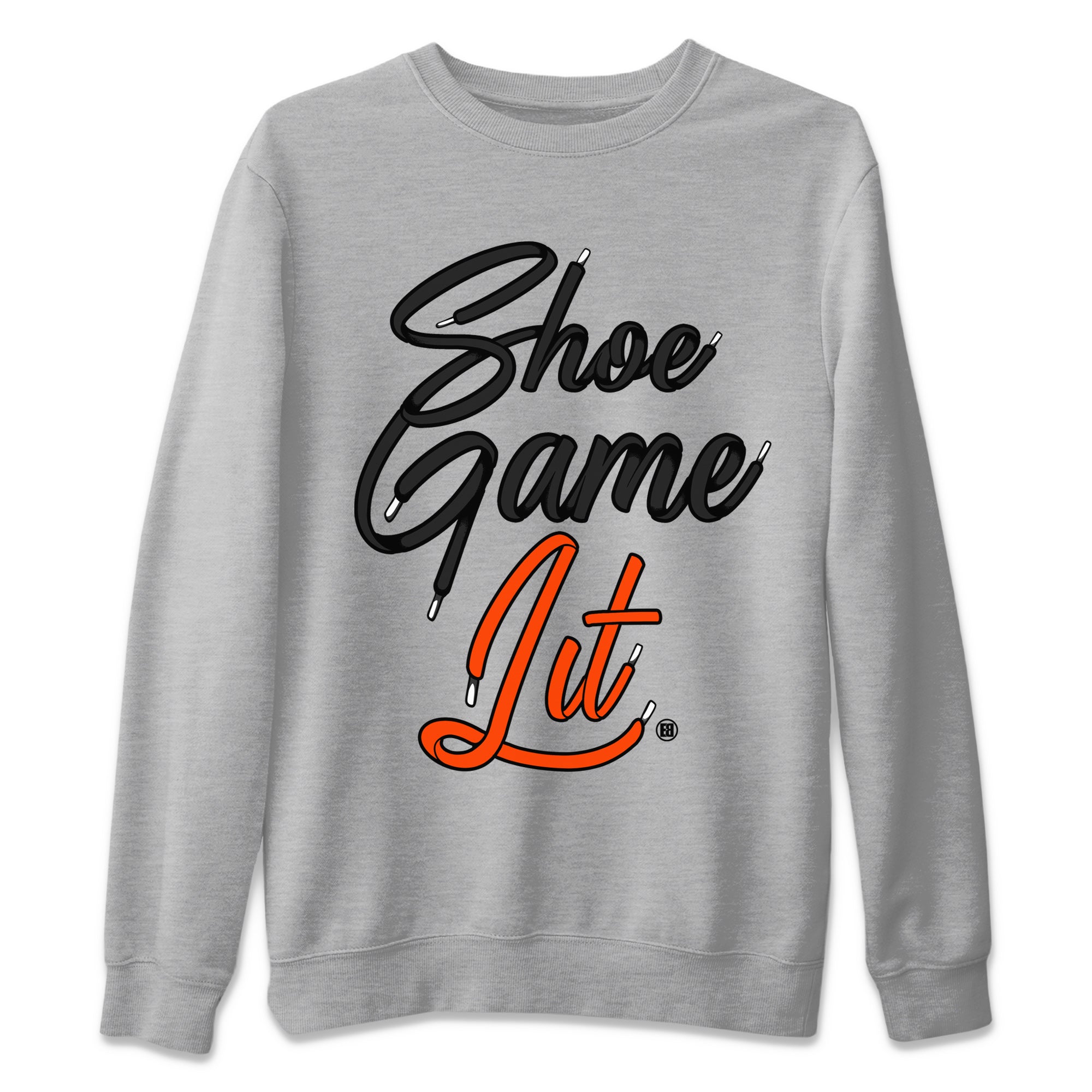 Air Jordan 12 Brilliant Orange Sneaker Match Tees Shoe Game Lit Shoe Lace Streetwear Sneaker Shirt 12s Brilliant Orange Tee Unisex Shirts Heather Grey 1