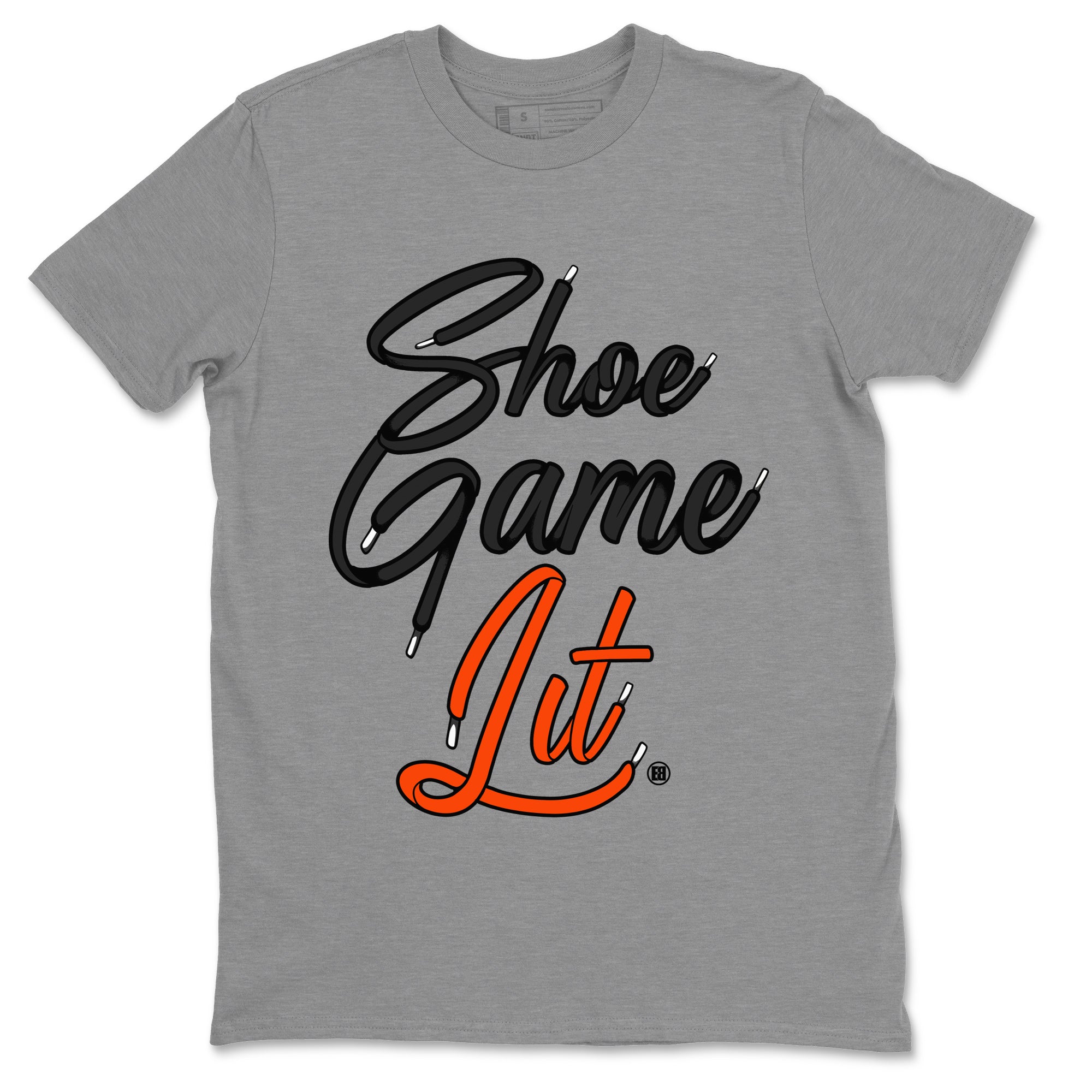 Air Jordan 12 Brilliant Orange Sneaker Match Tees Shoe Game Lit Shoe Lace Streetwear Sneaker Shirt 12s Brilliant Orange Tee Unisex Shirts Heather Grey 2