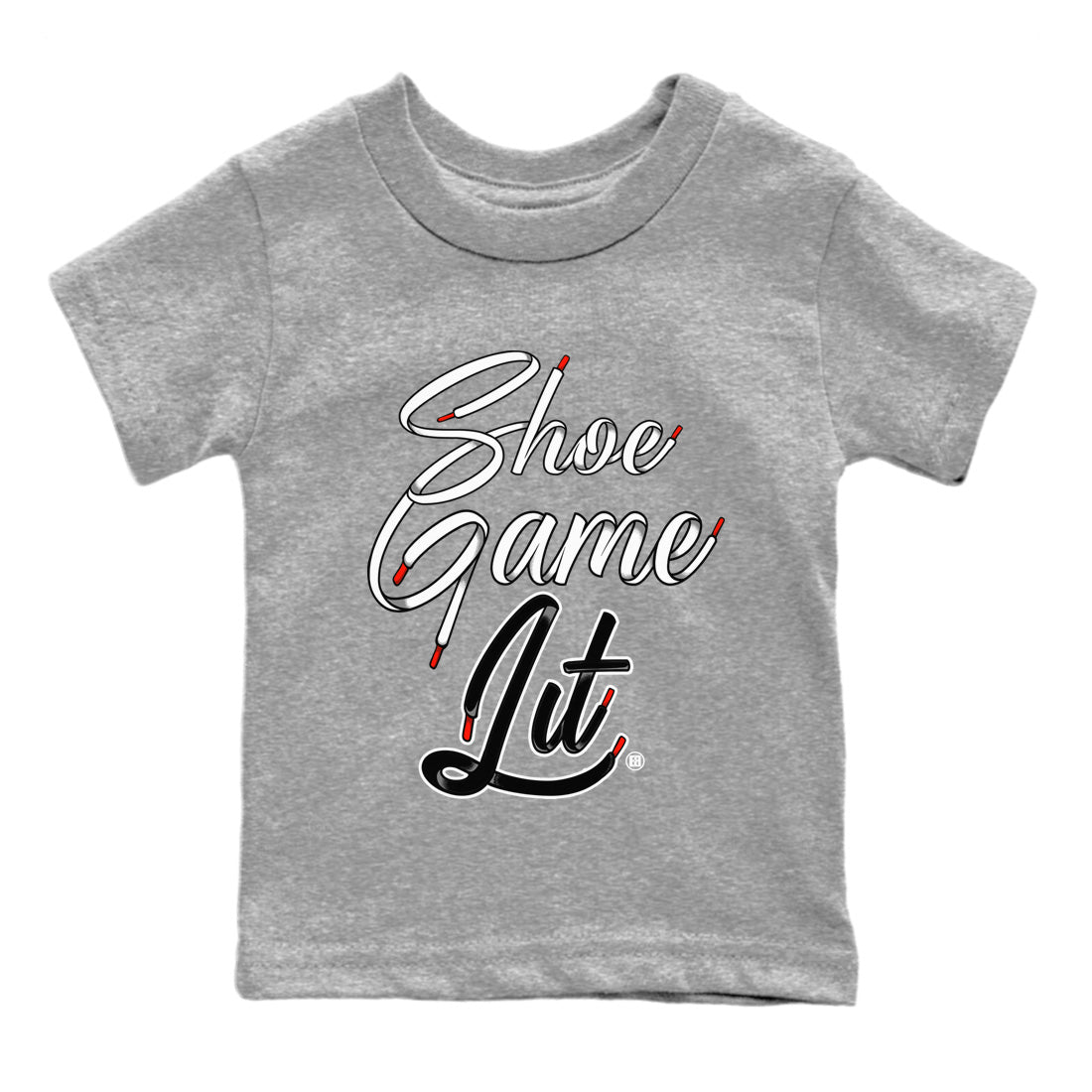 Air Jordan 13 Black Flint Sneaker Match Tees Shoe Game Lit Shoe Lace Streetwear Sneaker Shirt Air Jordan 13 Black Flint Sneaker Release Tees Kids Shirts Heather Grey 2