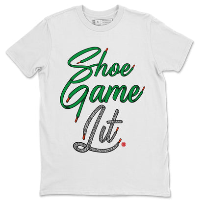 Air Jordan 3 Lucky Green Sneaker Match Tees Shoe Game Lit Shoe Lace Streetwear Sneaker Shirt Air Jordan 3 Lucky Green Sneaker Release Tees Unisex Shirts White 2