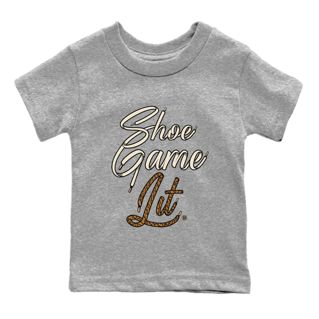 Air Jordan 3 Palomino Sneaker Match Tees Shoe Game Lit Shoe Lace Streetwear Sneaker Shirt Jordan 3 Retro Palomino Sneaker Release Tees Kids Shirts Heather Grey 2