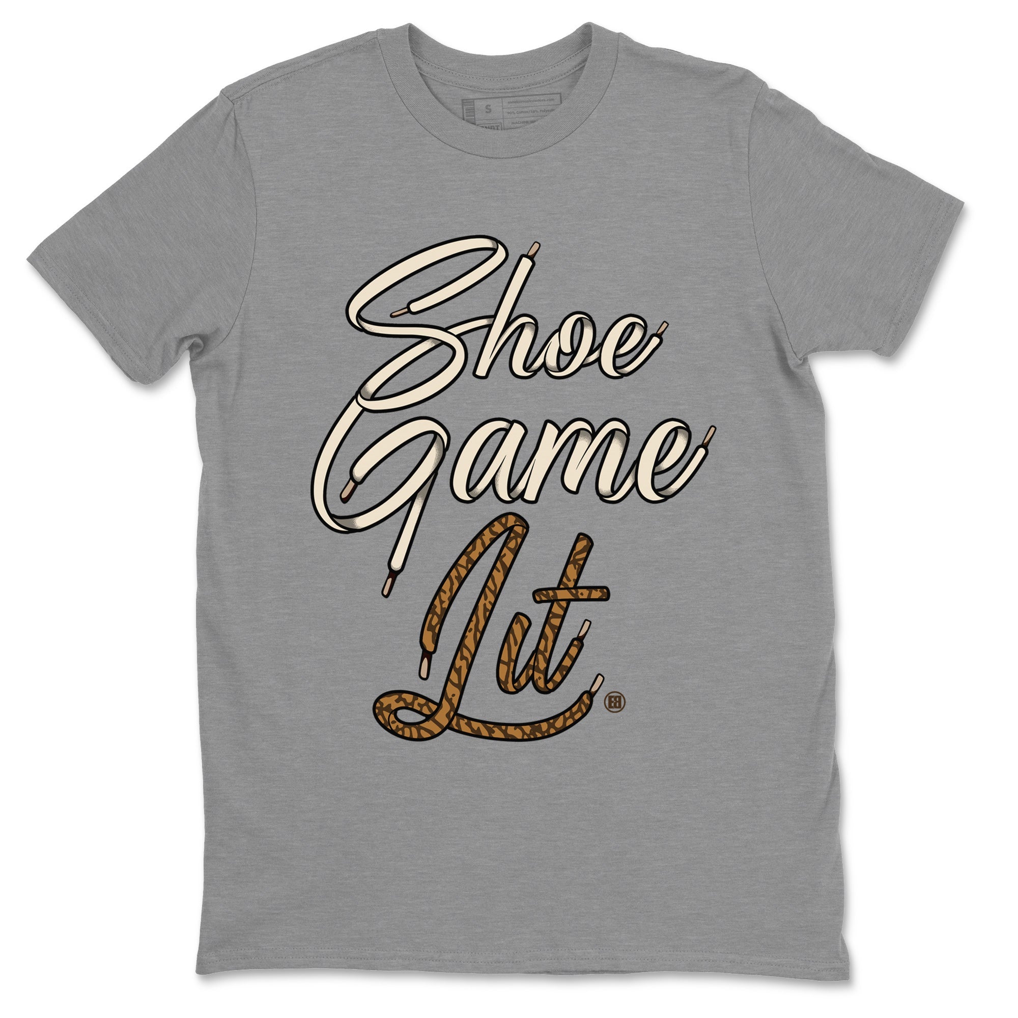 Air Jordan 3 Palomino Sneaker Match Tees Shoe Game Lit Shoe Lace Streetwear Sneaker Shirt Jordan 3 Retro Palomino Sneaker Release Tees Unisex Shirts Heather Grey 2