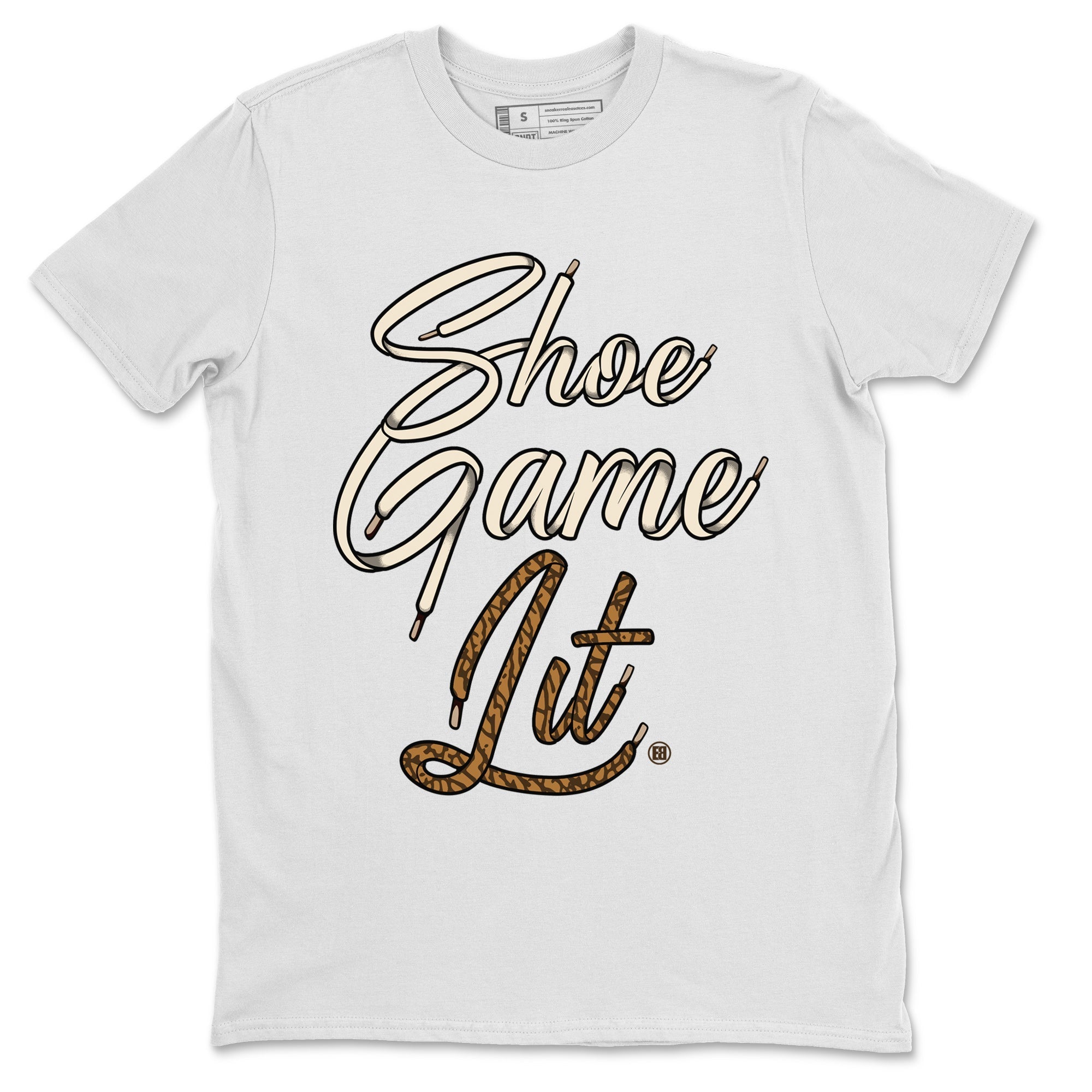 Air Jordan 3 Palomino Sneaker Match Tees Shoe Game Lit Shoe Lace Streetwear Sneaker Shirt Jordan 3 Retro Palomino Sneaker Release Tees Unisex Shirts White 2