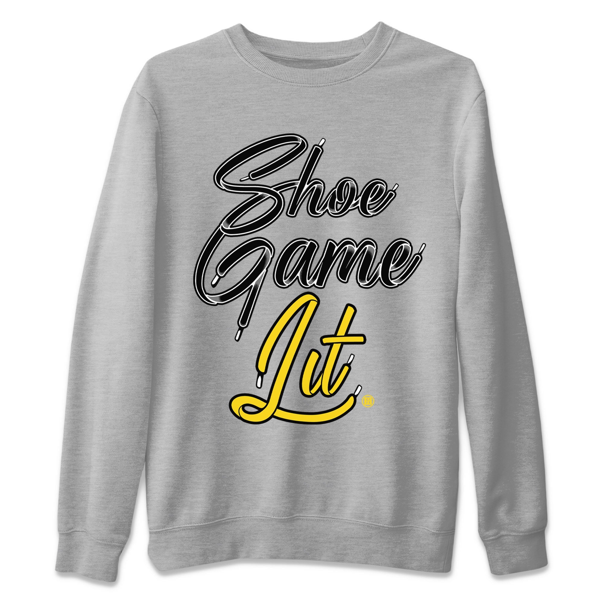 Air Jordan 4 Thunder Sneaker Match Tees Shoe Game Lit Shoe Lace Streetwear Sneaker Shirt Air Jordan 4 Retro Thunder Tees Unisex Shirts Heather Grey 2