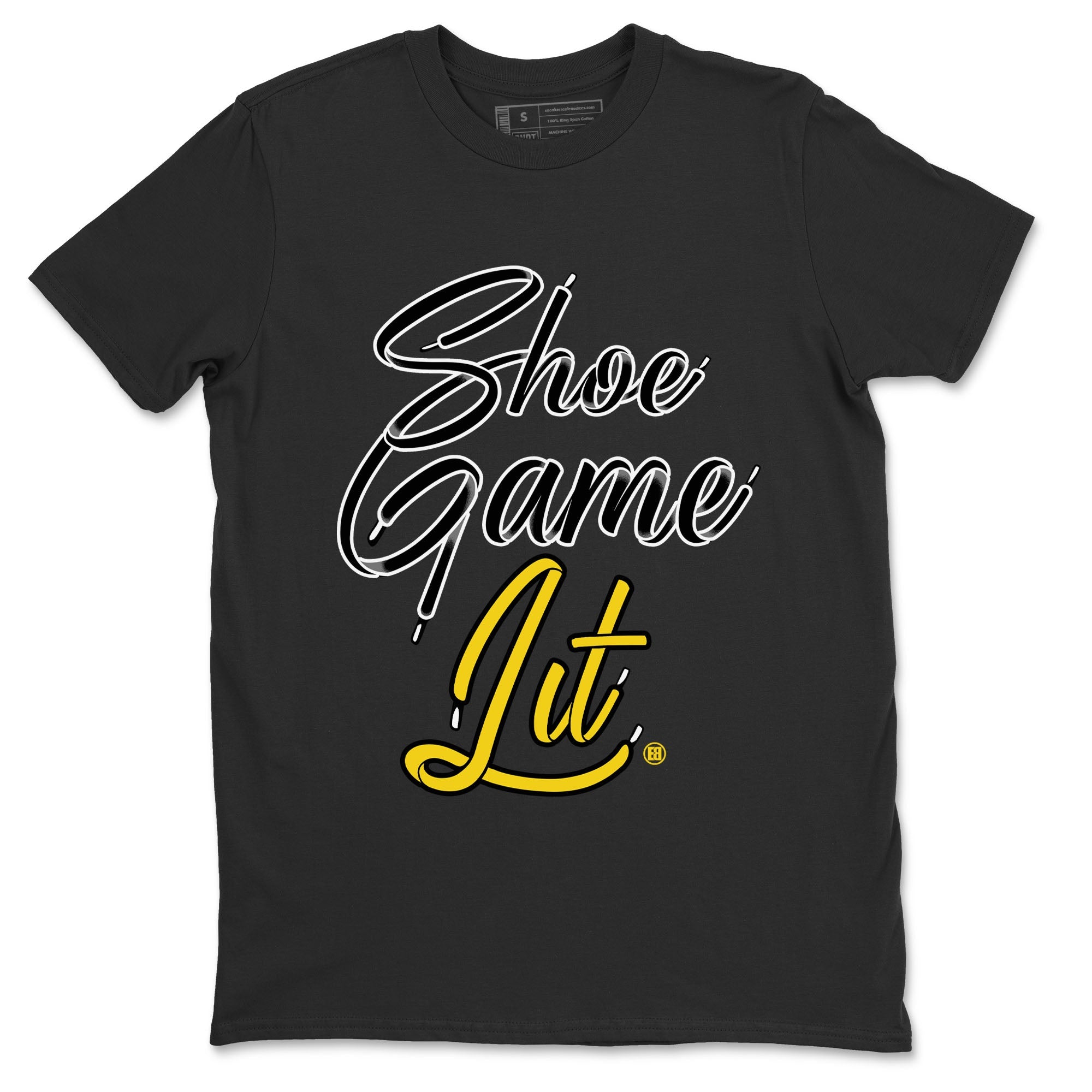 Air Jordan 4 Thunder Sneaker Match Tees Shoe Game Lit Shoe Lace Streetwear Sneaker Shirt Air Jordan 4 Retro Thunder Tees Unisex Shirts Black 2