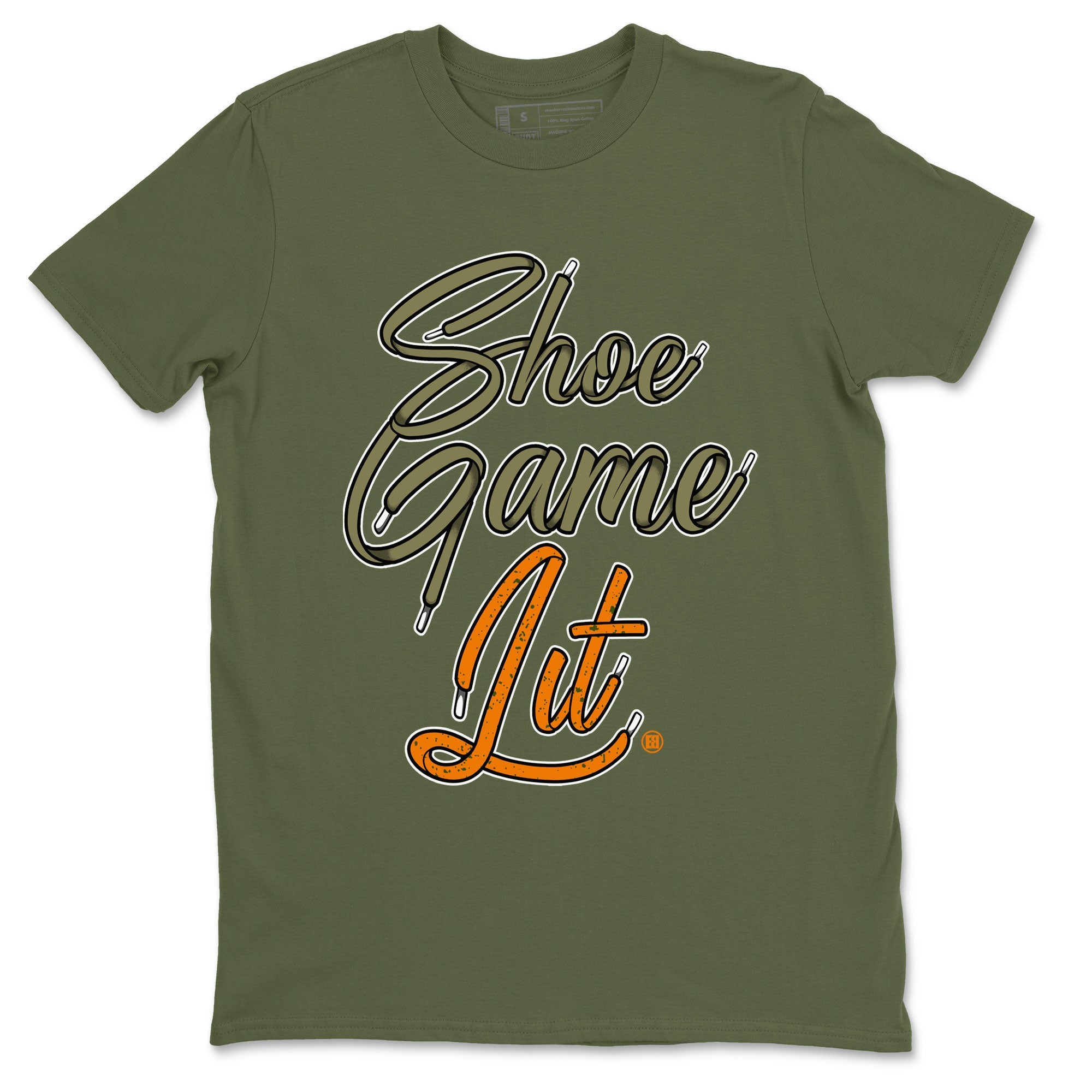 5s Olive shirt to match jordans Shoe Game Lit Shoe Lace sneaker tees Air Jordan 5 Retro Olive Drip Gear Zone unisex cotton Military Green 2 crew neck shirt