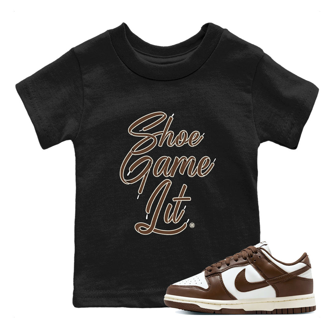 Dunk Low WMNS Cacao Wow sneaker sneaker shirt to match jordans Shoe Game Lit Shoe Lace sneaker match tees Dunk Cacao Wow Drip Gear Zone Baby Toddler Black 1 T-Shirt