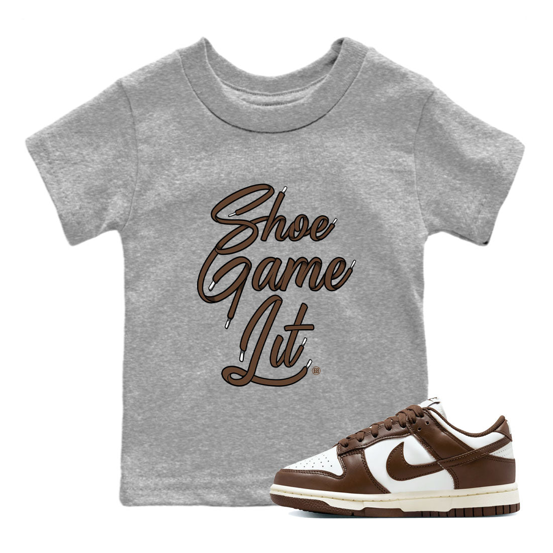 Dunk Low WMNS Cacao Wow sneaker sneaker shirt to match jordans Shoe Game Lit Shoe Lace sneaker match tees Dunk Cacao Wow Drip Gear Zone Baby Toddler Heather Grey 1 T-Shirt