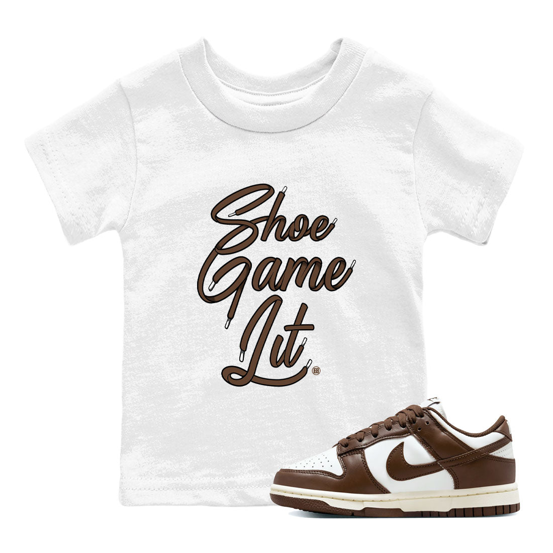Dunk Low WMNS Cacao Wow sneaker sneaker shirt to match jordans Shoe Game Lit Shoe Lace sneaker match tees Dunk Cacao Wow Drip Gear Zone Baby Toddler White 1 T-Shirt