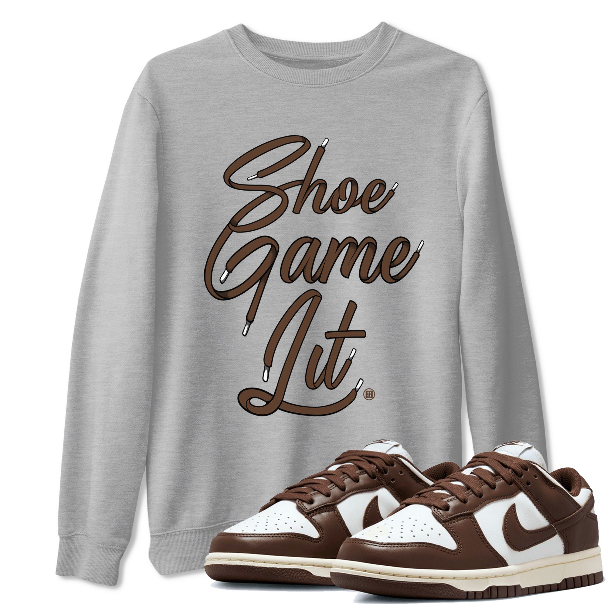 Dunk Low WMNS Cacao Wow sneaker shirt to match jordans Shoe Game Lit Shoe Lace sneaker tees Dunk Cacao Wow Drip Gear Zone Crew Neck Unisex Cotton Sneaker T-Shirt Heather Grey 1 T-Shirt