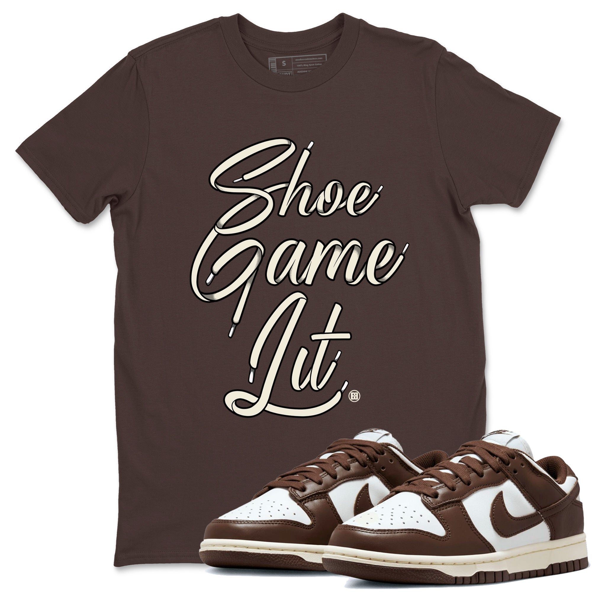 Dunk Low WMNS Cacao Wow sneaker sneaker shirt to match jordans Shoe Game Lit Shoe Lace sneaker match tees Dunk Cacao Wow Drip Gear Zones Short Sleeve Unisex Cotton Sneaker Matching T-Shirt Dark Chocolate 1 T-Shirt