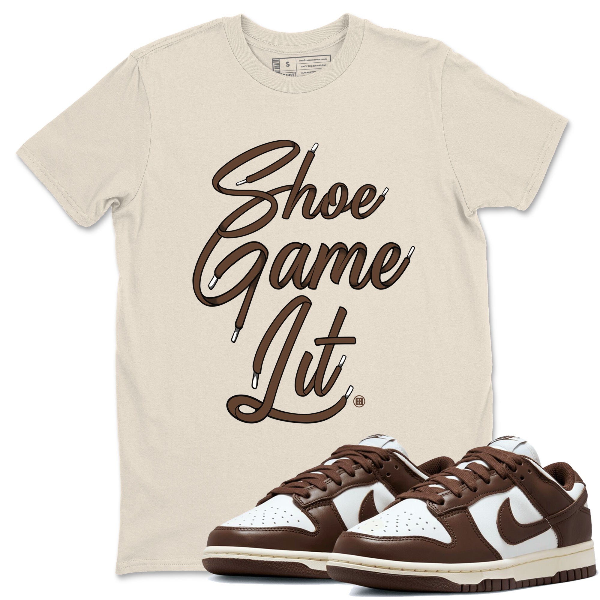 Dunk Low WMNS Cacao Wow sneaker shirt to match jordans Shoe Game Lit Shoe Lace sneaker tees Dunk Cacao Wow Drip Gear Zone Crew Neck Unisex Cotton Sneaker T-Shirt Natural 1 T-Shirt