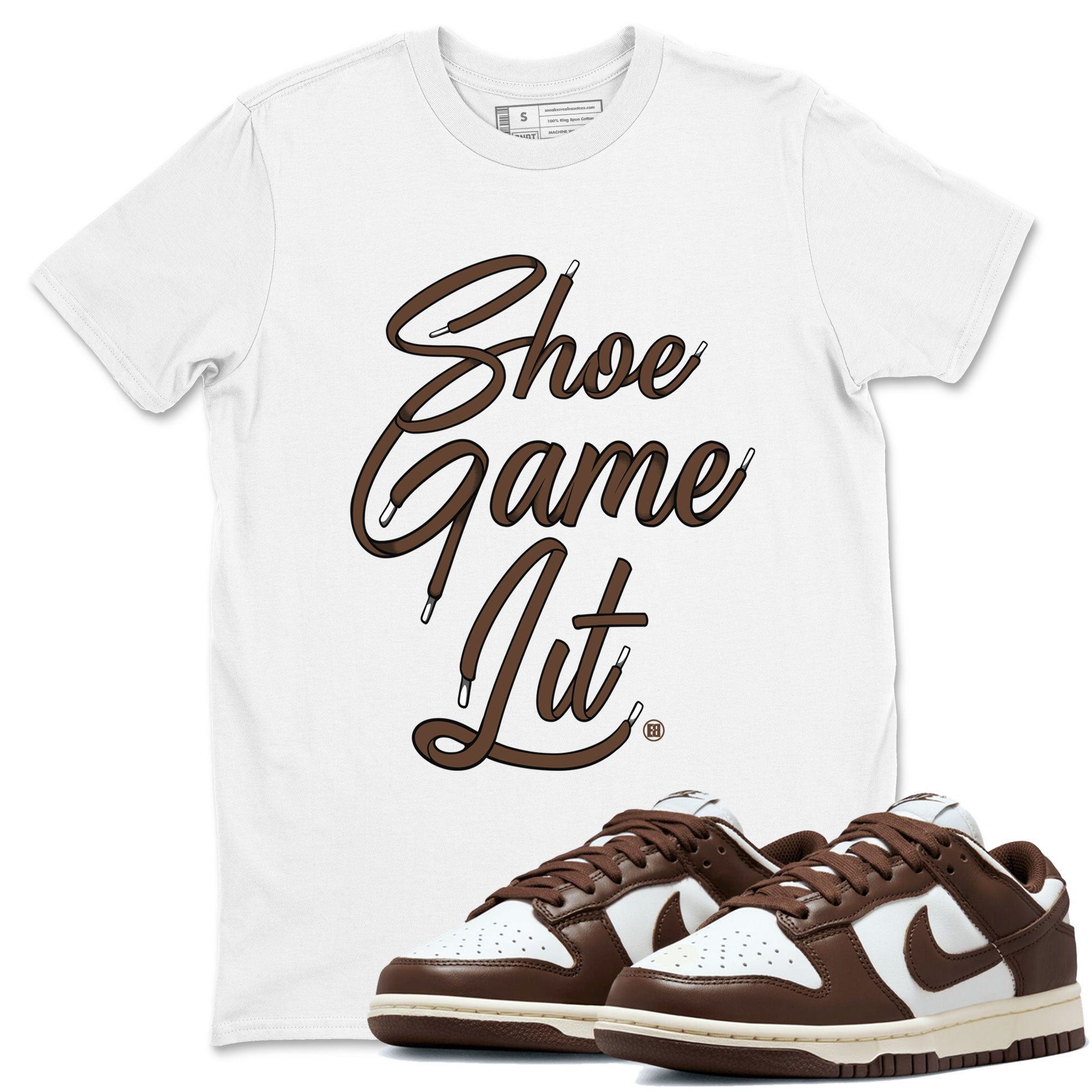 Dunk Low WMNS Cacao Wow sneaker sneaker shirt to match jordans Shoe Game Lit Shoe Lace sneaker match tees Dunk Cacao Wow Drip Gear Zones Short Sleeve Unisex Cotton Sneaker Matching T-Shirt White 1 T-Shirt
