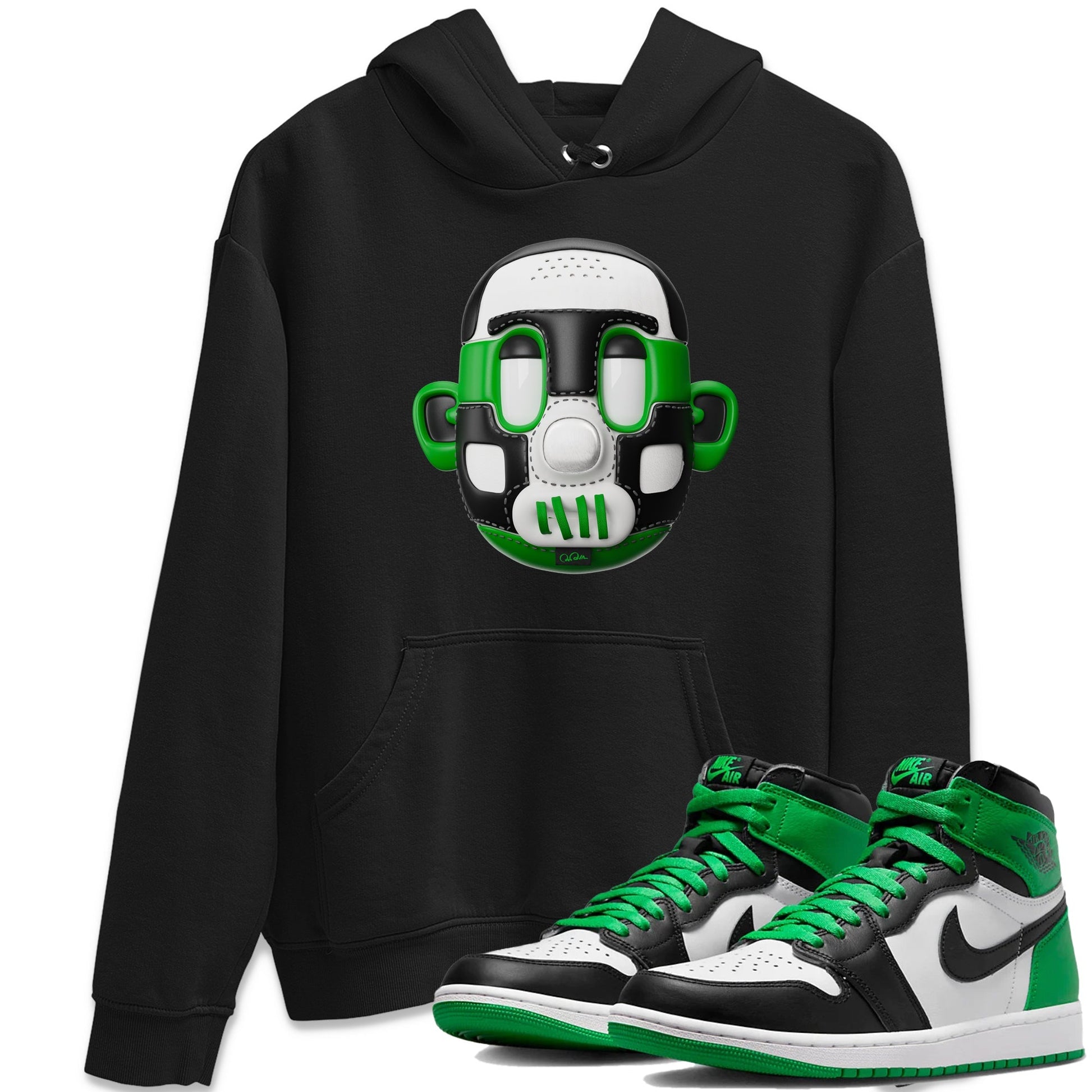 Air Jordan 1 Celtics Sneaker Match Tees Shoe Head Sneaker Tees AJ1 Celtics Drip Gear Zone Unisex Shirts Black 1