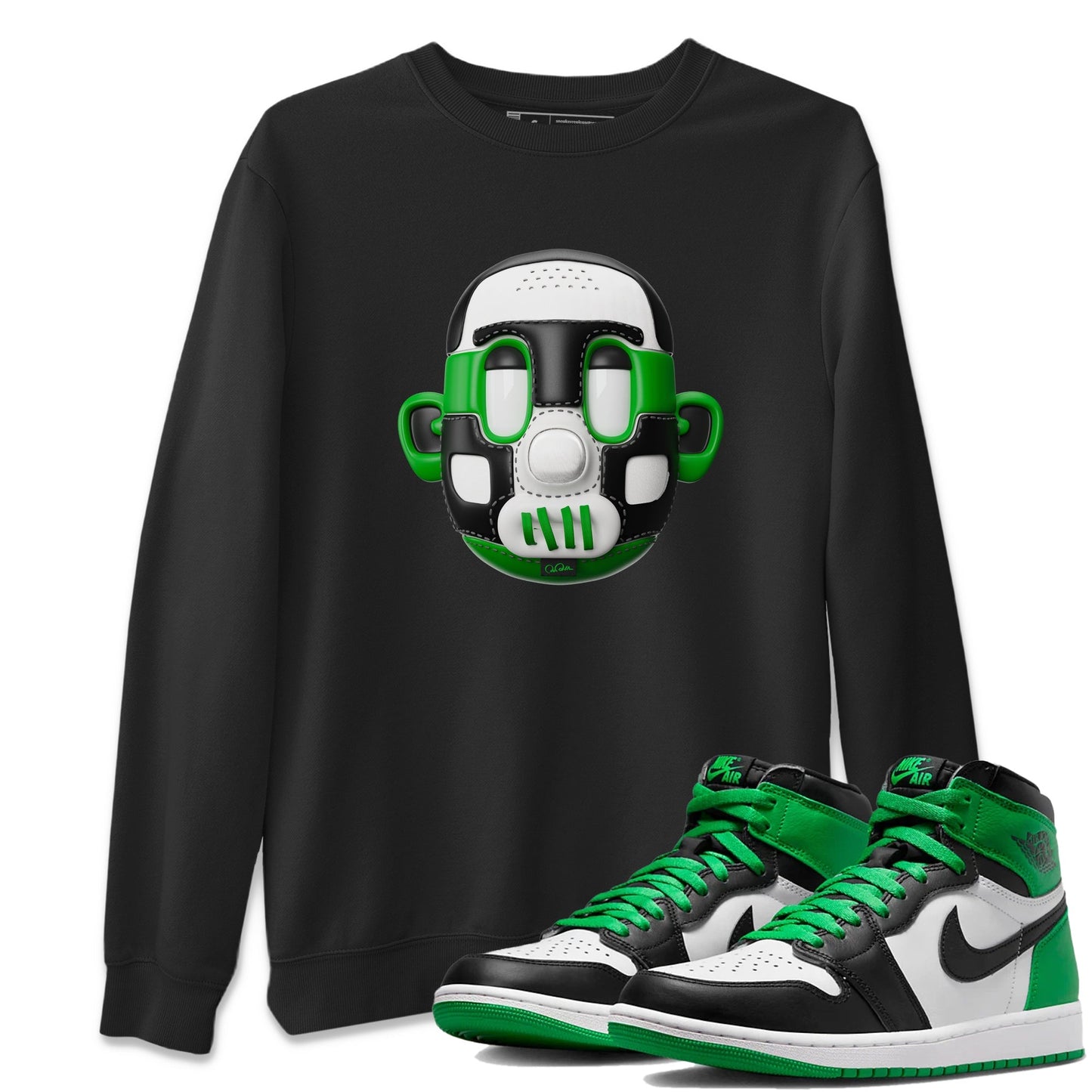 Air Jordan 1 Celtics Sneaker Match Tees Shoe Head Sneaker Tees AJ1 Celtics Drip Gear Zone Unisex Shirts Black 1