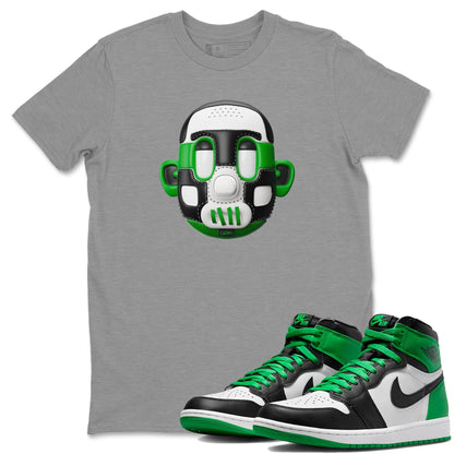 Air Jordan 1 Celtics Sneaker Match Tees Shoe Head Sneaker Tees AJ1 Celtics Drip Gear Zone Unisex Shirts Heather Grey 1