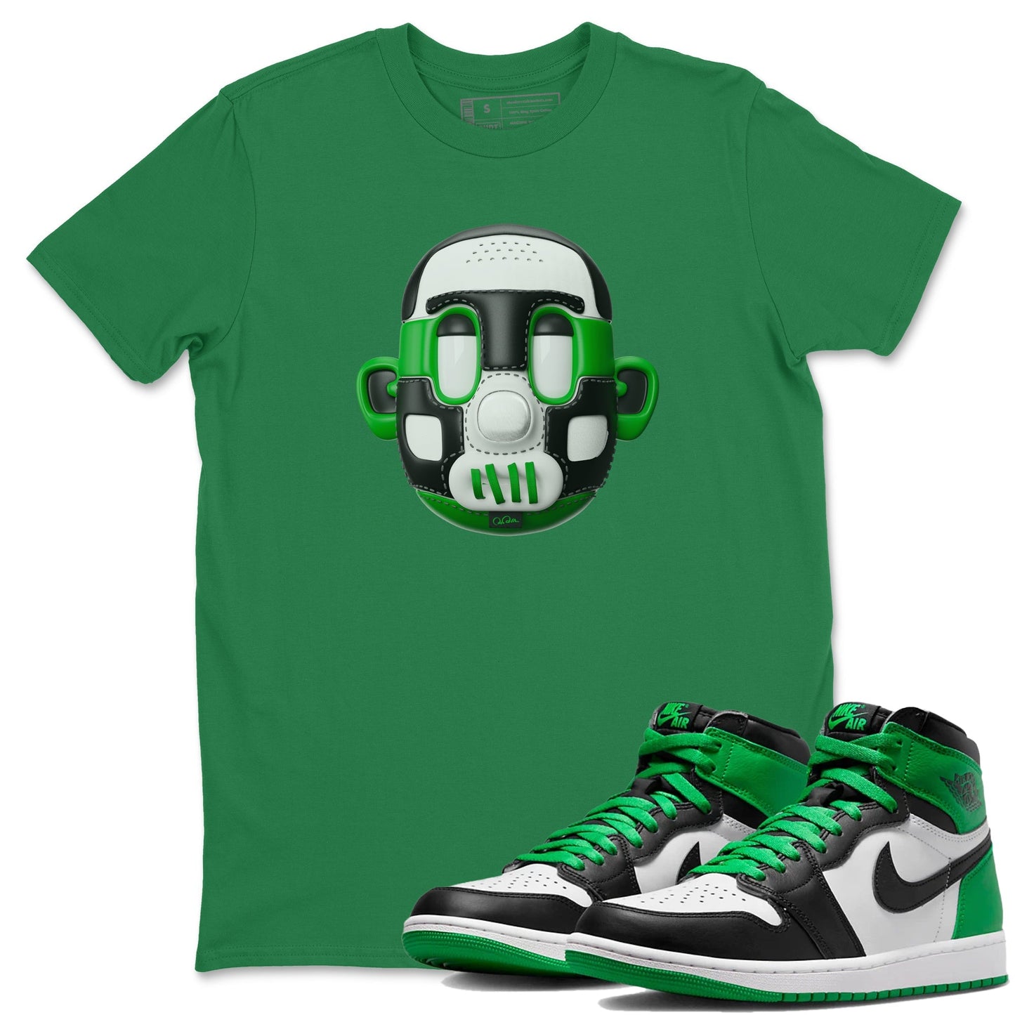 Air Jordan 1 Celtics Sneaker Match Tees Shoe Head Sneaker Tees AJ1 Celtics Drip Gear Zone Unisex Shirts Kelly Green 1