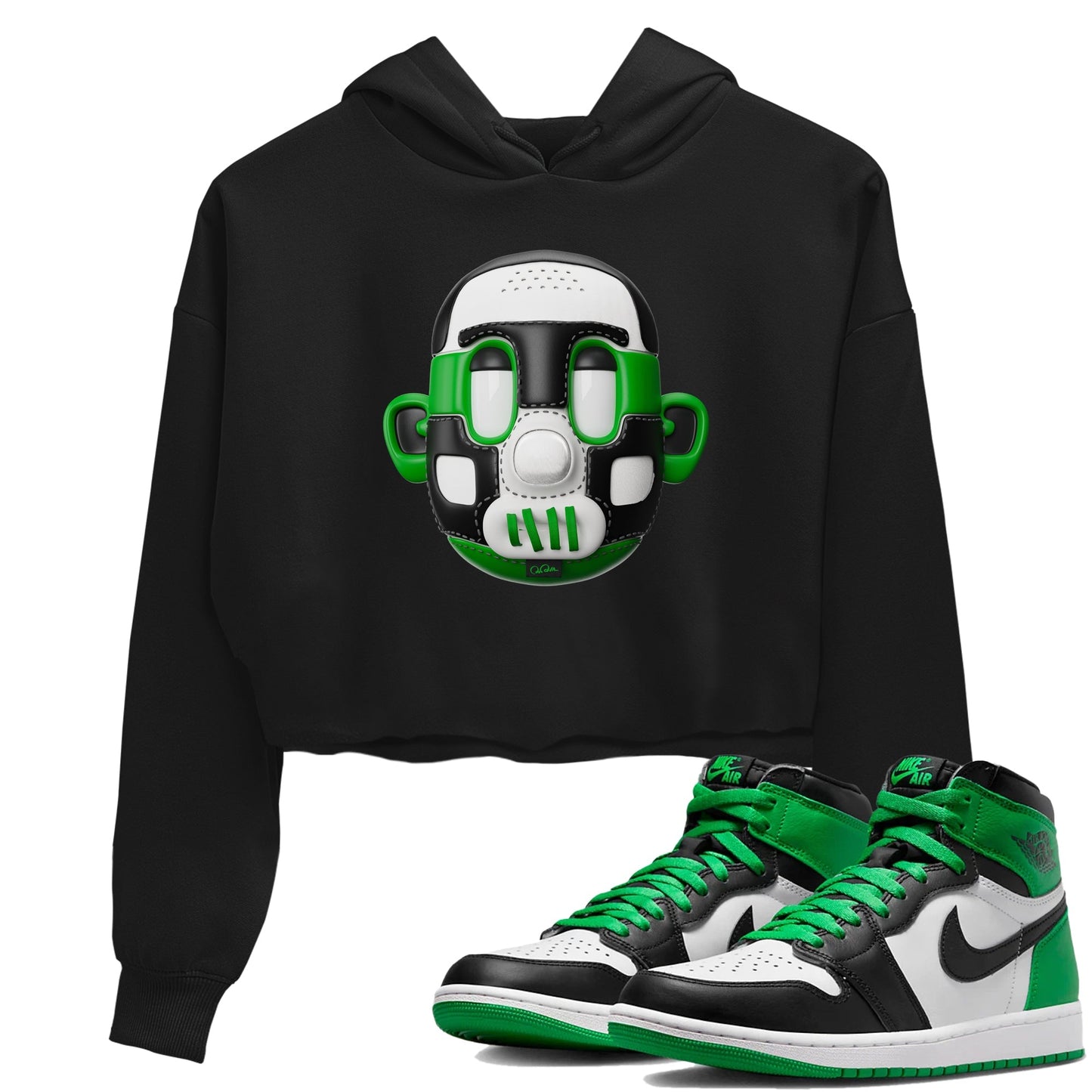 Air Jordan 1 Celtics Sneaker Match Tees Shoe Head Sneaker Tees AJ1 Celtics Drip Gear Zone Women's Shirts Black 1