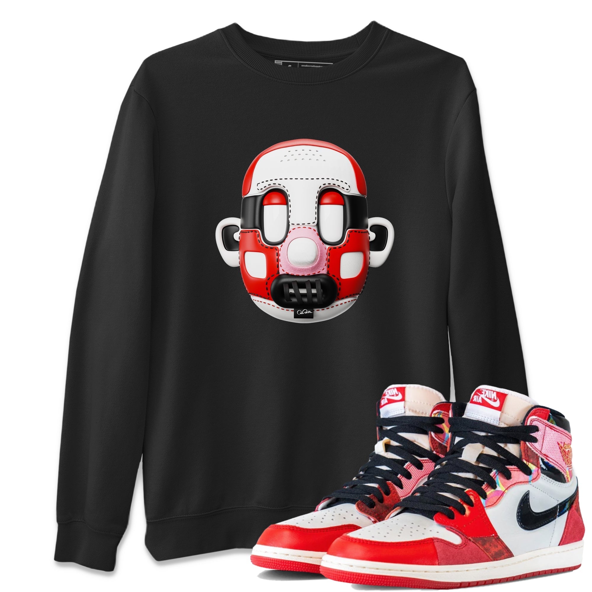 Air Jordan 1 Spider Man Sneaker Match Tees Shoe Head Sneaker Tees AJ1 Spider Man Drip Gear Zone Unisex Shirts Black 1