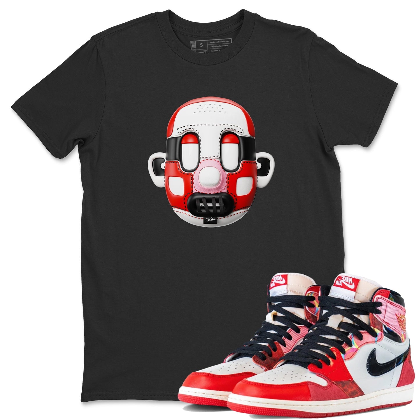 Air Jordan 1 Spider Man Sneaker Match Tees Shoe Head Sneaker Tees AJ1 Spider Man Drip Gear Zone Unisex Shirts Black 1