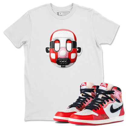 Air Jordan 1 Spider Man Sneaker Match Tees Shoe Head Sneaker Tees AJ1 Spider Man Drip Gear Zone Unisex Shirts White 1