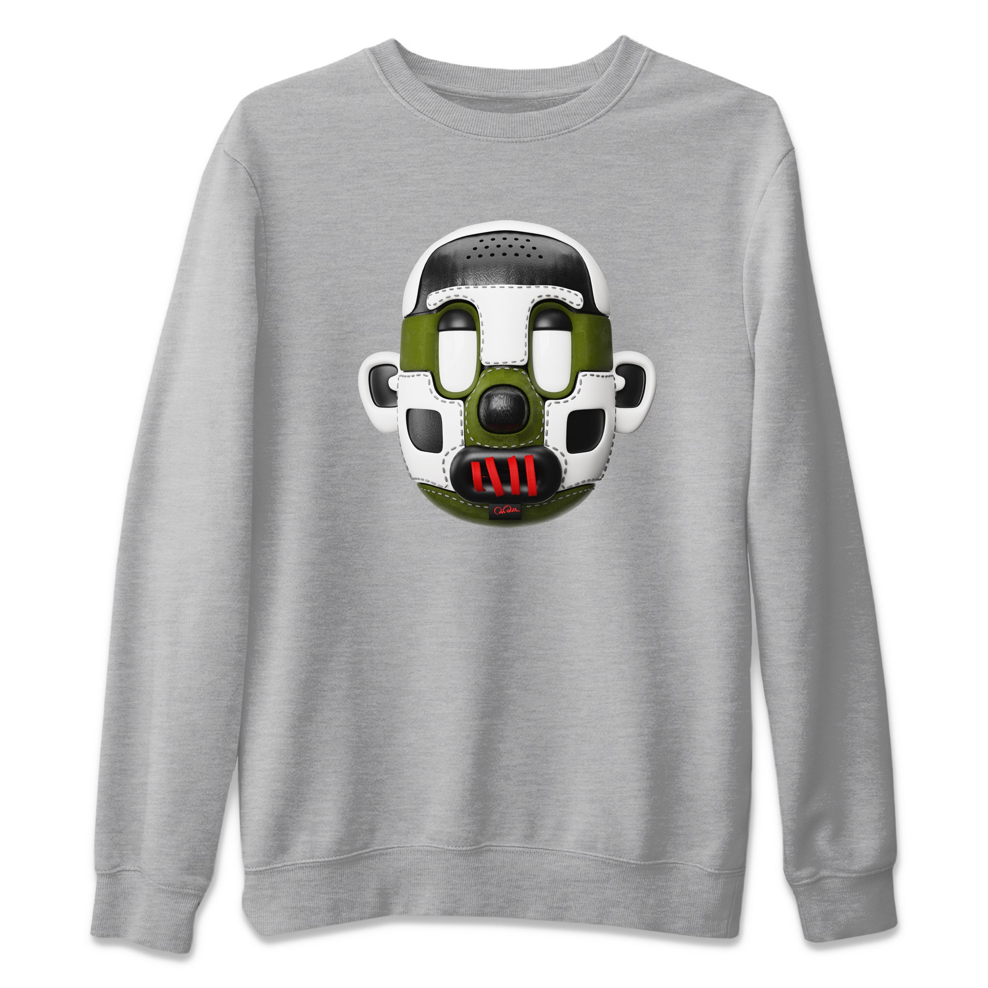 Air Jordan 1 Travis Scott Olive Sneaker Match Tees Shoe Head Sneaker Tees AJ1 Travis Scott Olive Drip Gear Zone Unisex Shirts Heather Grey 2