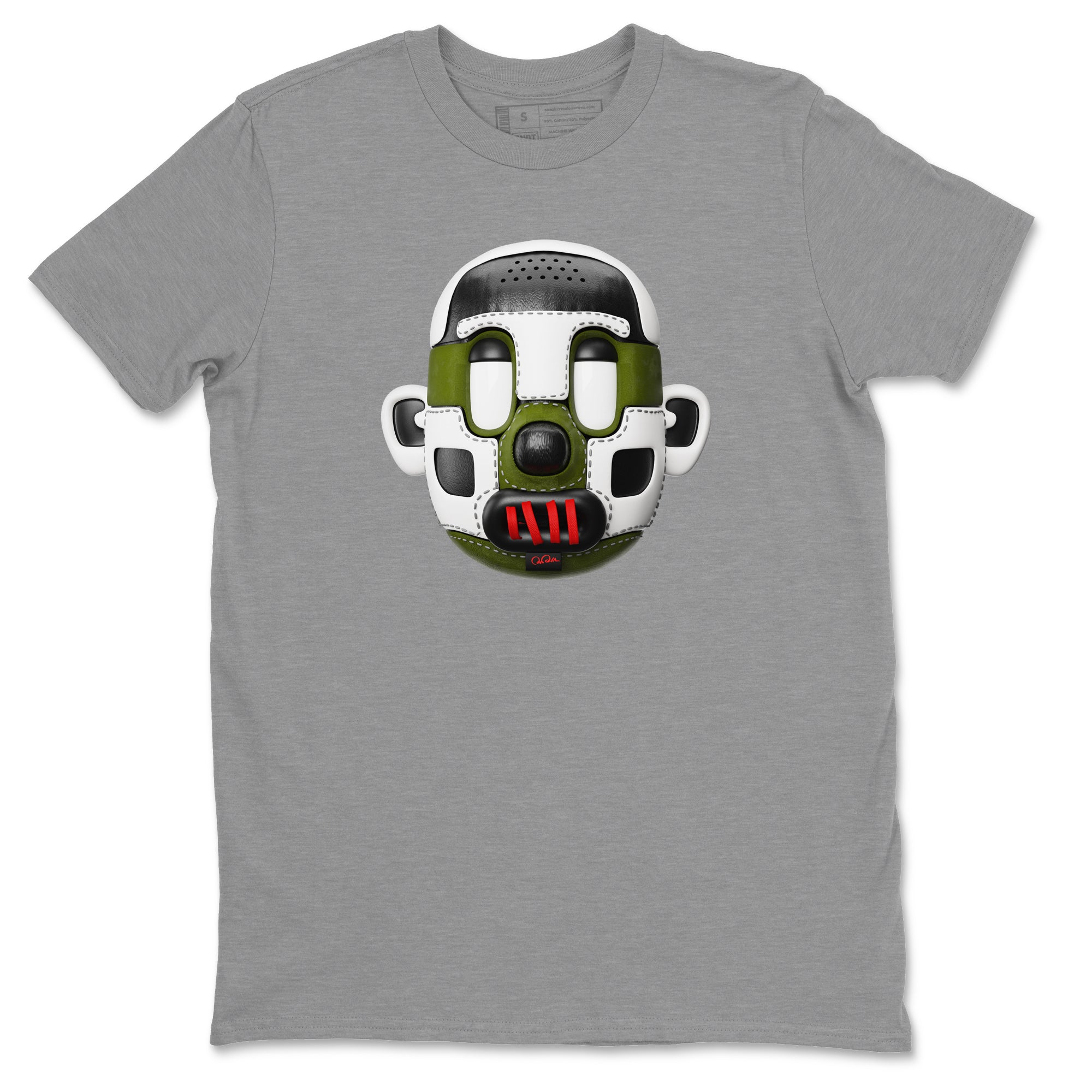 Air Jordan 1 Travis Scott Olive Sneaker Match Tees Shoe Head Sneaker Tees AJ1 Travis Scott Olive Drip Gear Zone Unisex Shirts Heather Grey 2