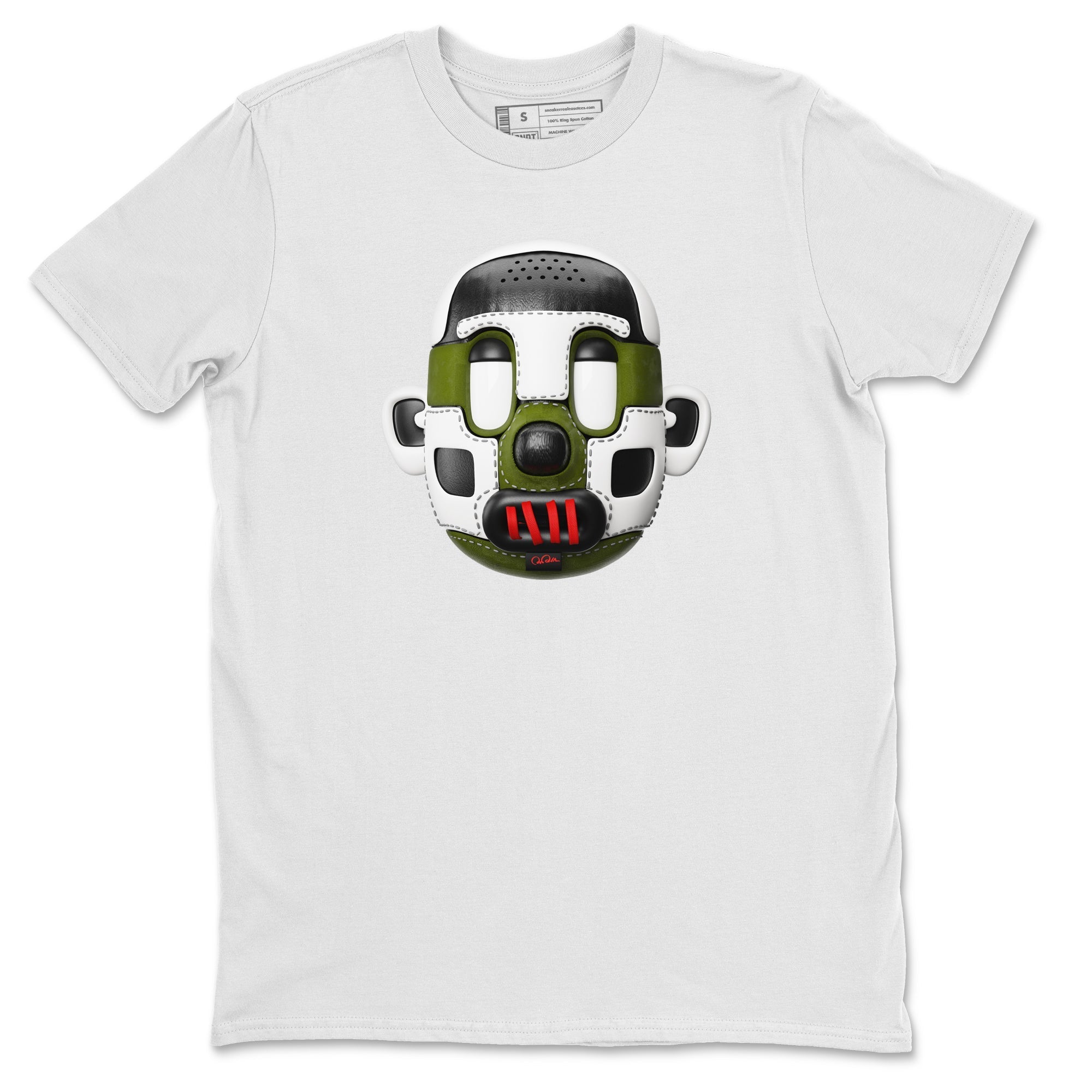 Air Jordan 1 Travis Scott Olive Sneaker Match Tees Shoe Head Sneaker Tees AJ1 Travis Scott Olive Drip Gear Zone Unisex Shirts White 2