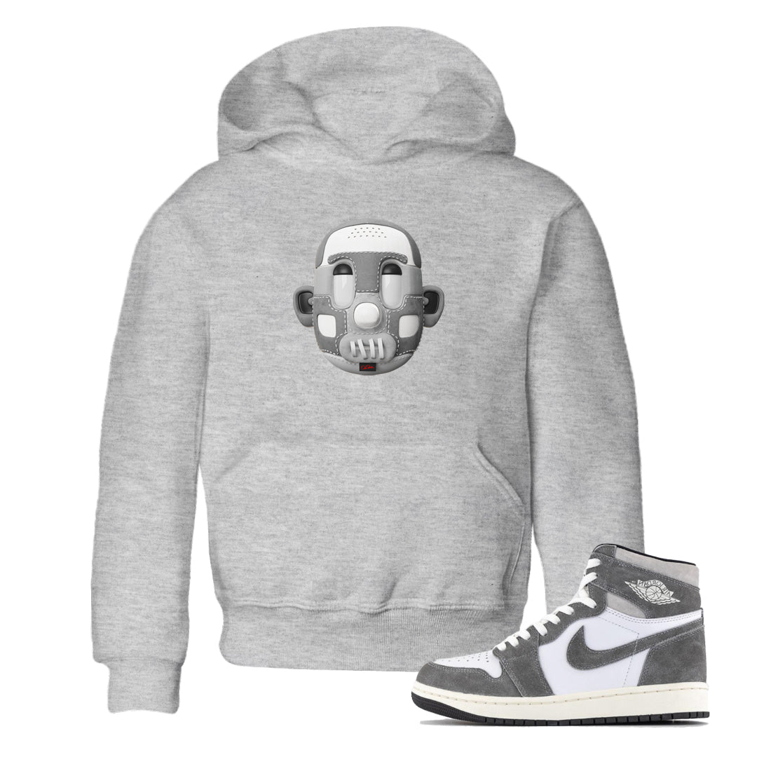 Air Jordan 1 Washed Heritage Sneaker Match Tees Shoe Head Streetwear Sneaker Shirt AJ1 Washed Heritage Sneaker Release Tees Kids Shirts Heather Grey 1