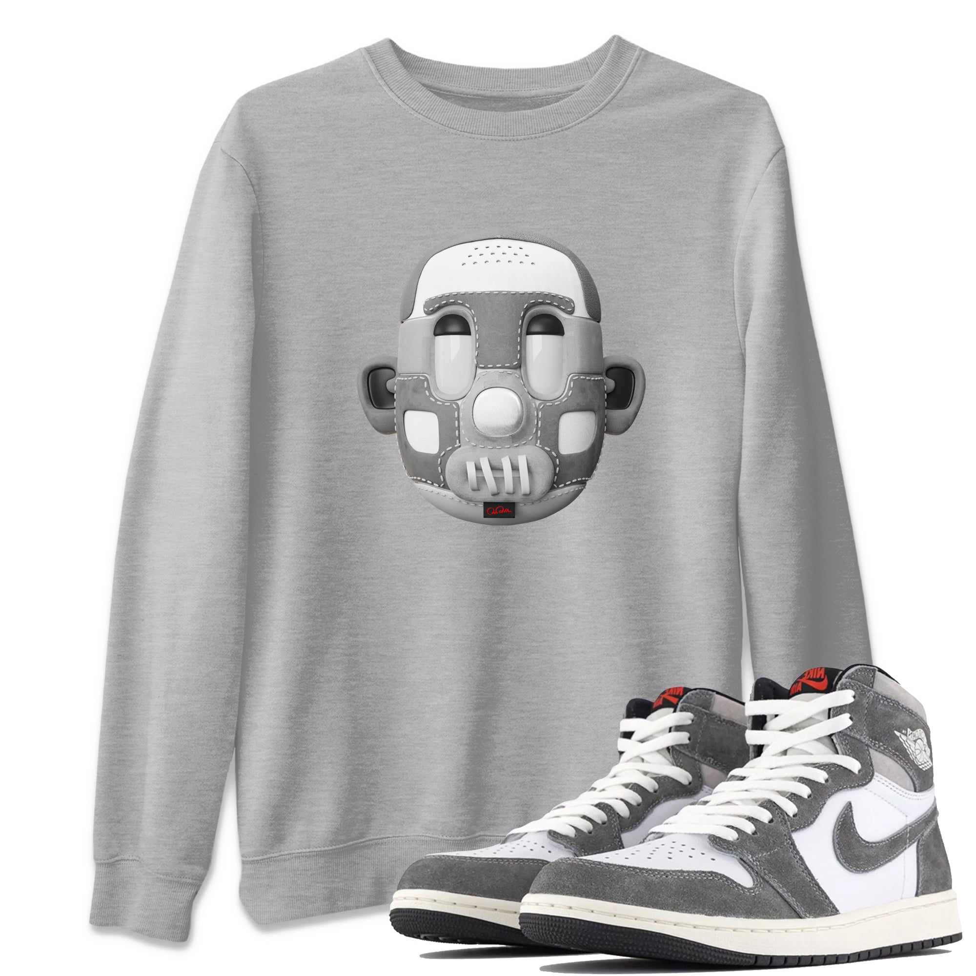Air Jordan 1 Washed Heritage Sneaker Match Tees Shoe Head Streetwear Sneaker Shirt AJ1 Washed Heritage Sneaker Release Tees Unisex Shirts Heather Grey 1