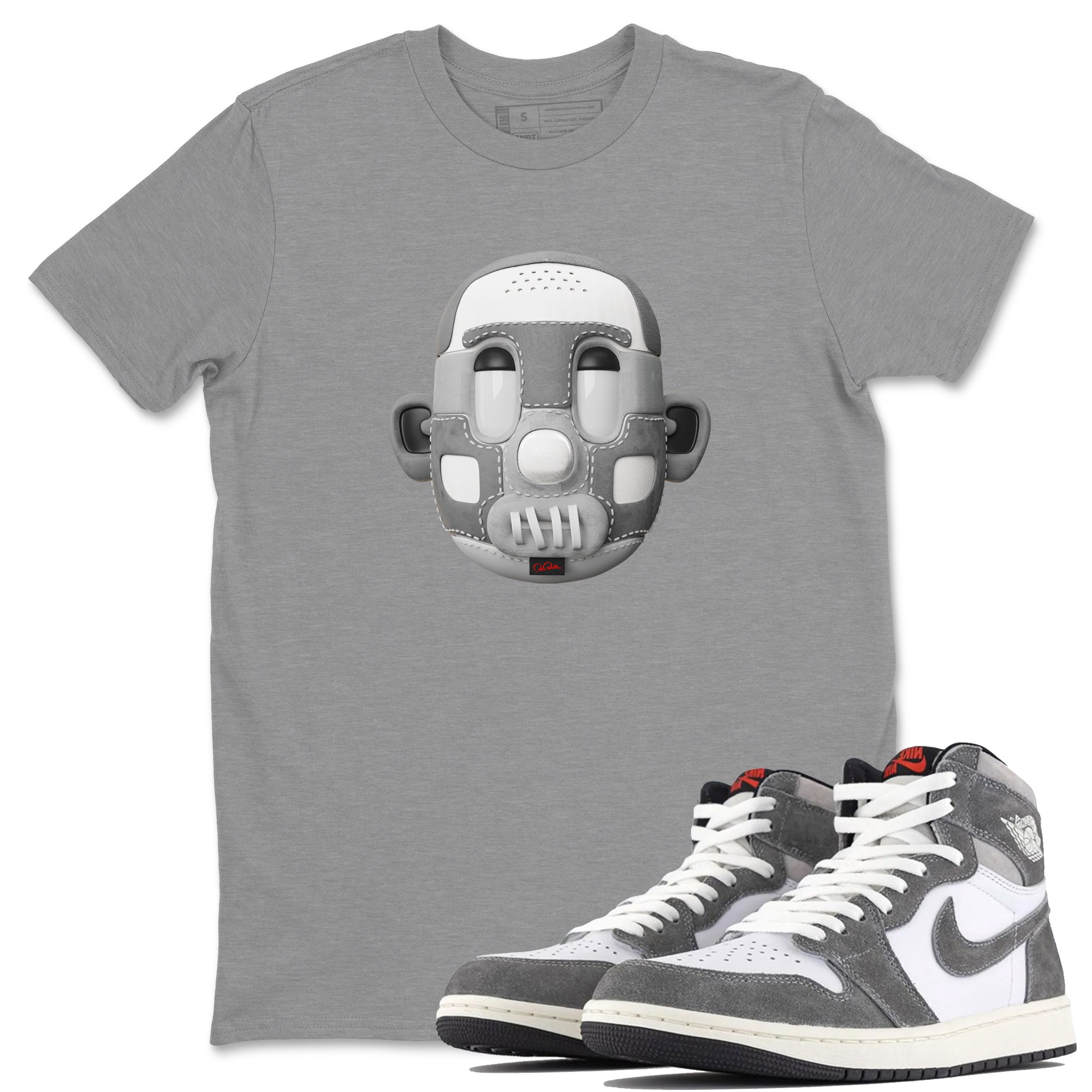 Air Jordan 1 Washed Heritage Sneaker Match Tees Shoe Head Streetwear Sneaker Shirt AJ1 Washed Heritage Sneaker Release Tees Unisex Shirts Heather Grey 1