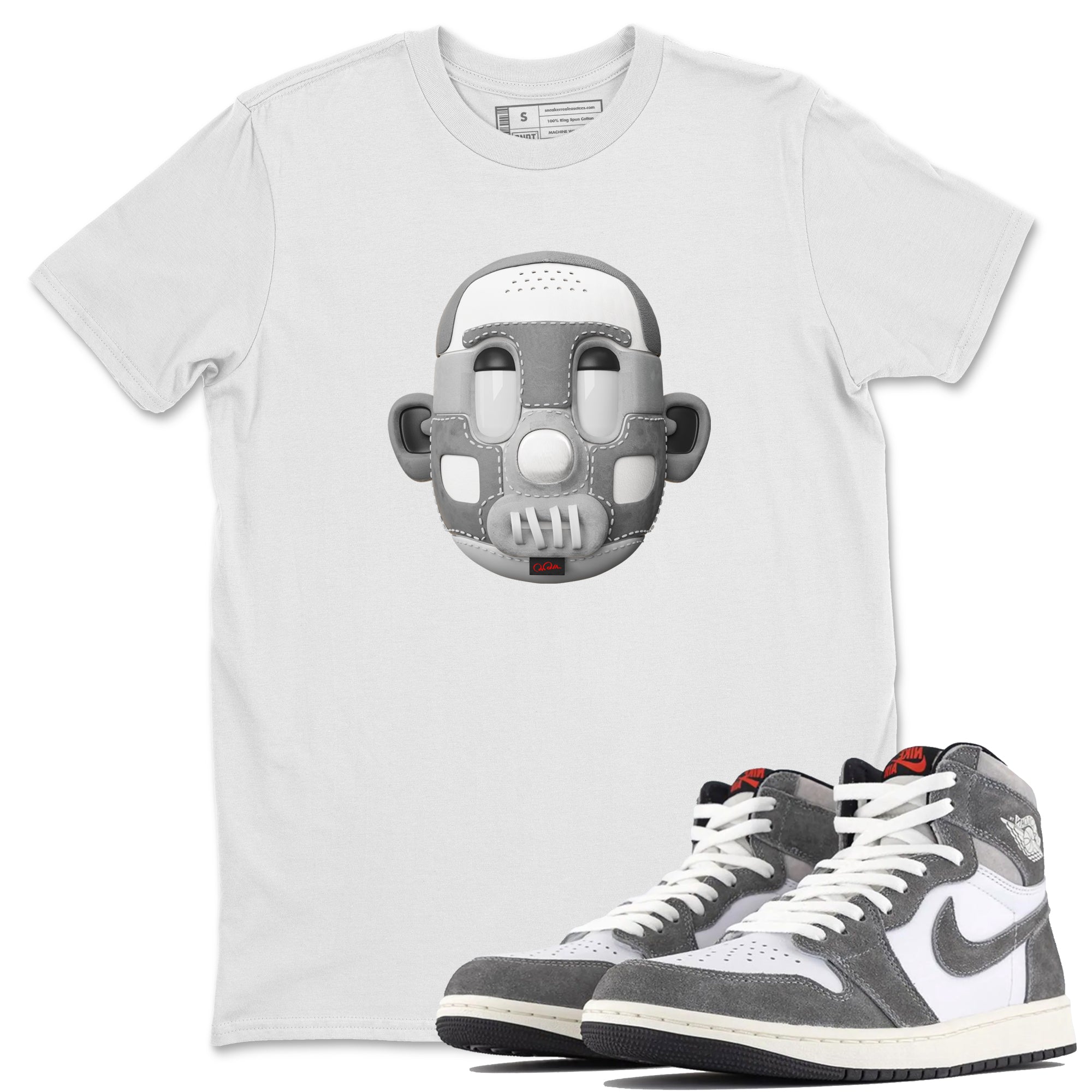 Air Jordan 1 Washed Heritage Sneaker Match Tees Shoe Head Streetwear Sneaker Shirt AJ1 Washed Heritage Sneaker Release Tees Unisex Shirts White 1