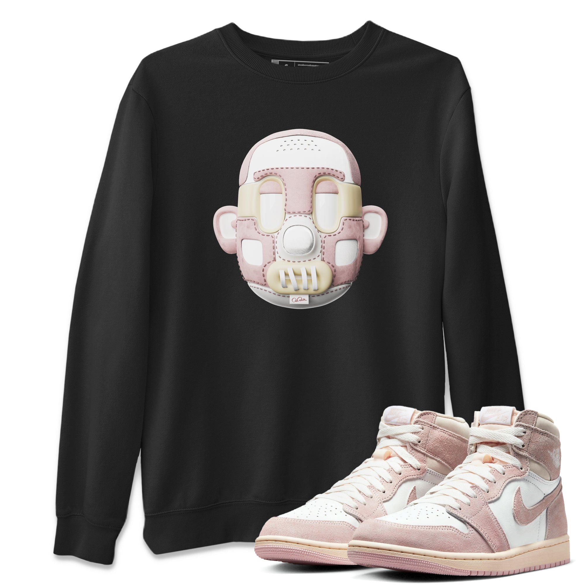 Air Jordan 1 Washed Pink Sneaker Match Tees Shoe Head Sneaker Tees AJ1 Washed Pink Drip Gear Zone Unisex Shirts Black 1