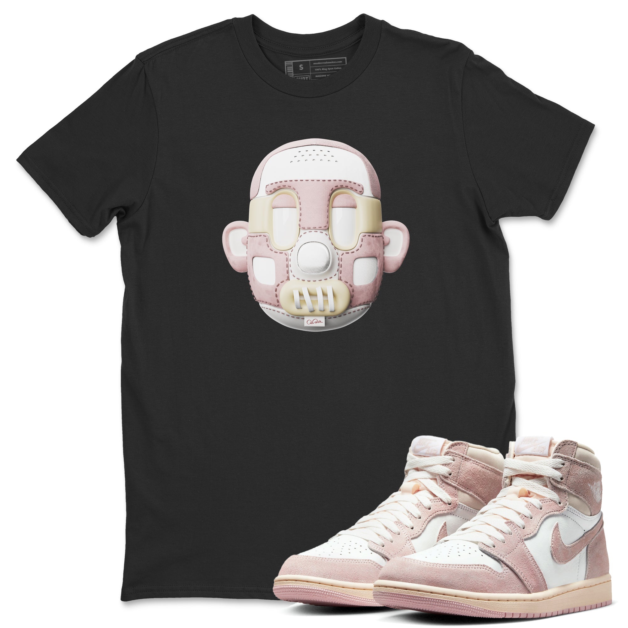 Air Jordan 1 Washed Pink Sneaker Match Tees Shoe Head Sneaker Tees AJ1 Washed Pink Drip Gear Zone Unisex Shirts Black 1