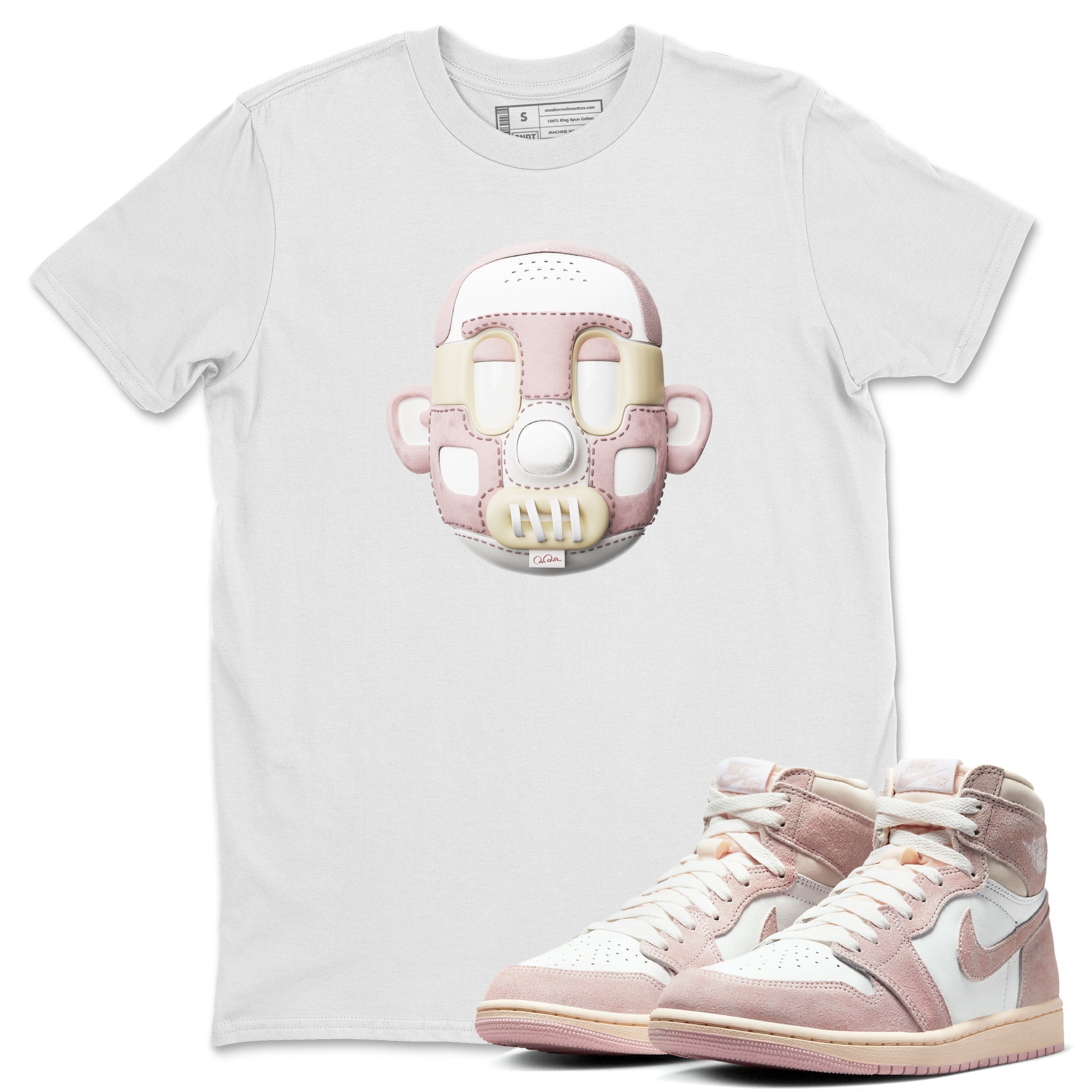 Air Jordan 1 Washed Pink Sneaker Match Tees Shoe Head Sneaker Tees AJ1 Washed Pink Drip Gear Zone Unisex Shirts White 1