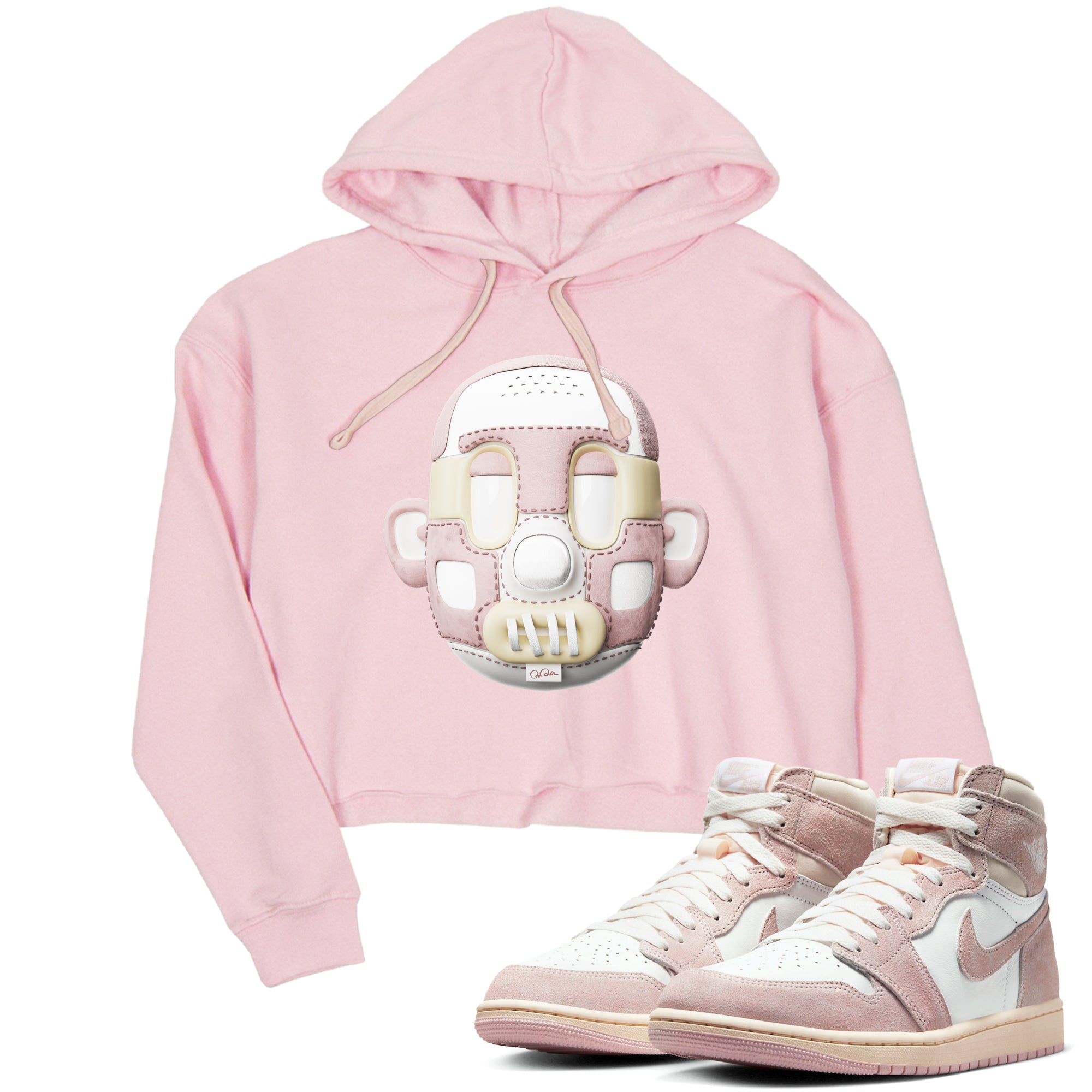 Air Jordan 1 Washed Pink Sneaker Match Tees Shoe Head Sneaker Tees AJ1 Washed Pink Drip Gear Zone Women's Shirts Pink 1