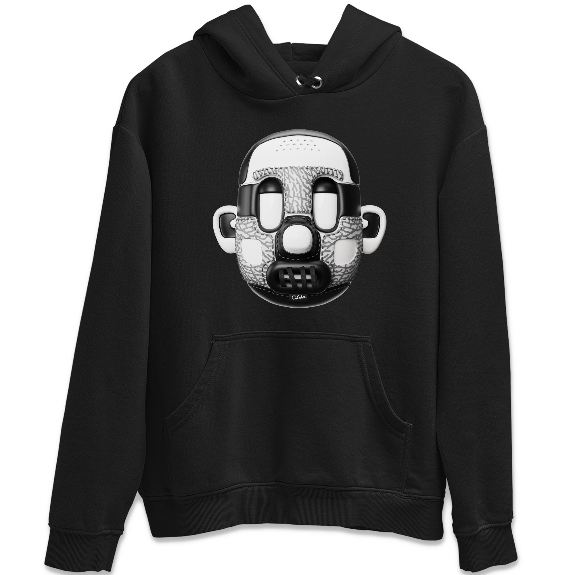 Air Jordan 1 White Cement Sneaker Match Tees Shoe Head Sneaker Tees AJ1 White Cement Drip Gear Zone Unisex Shirts Black 2