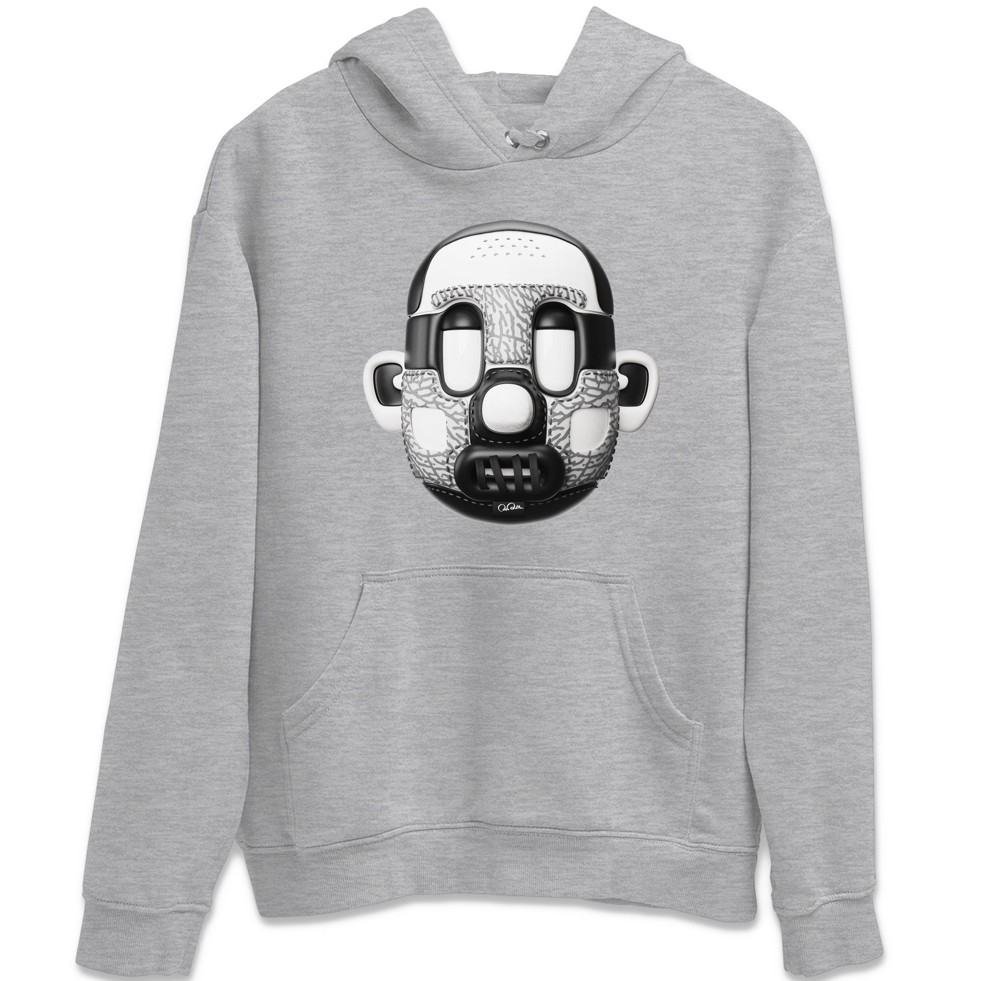 Air Jordan 1 White Cement Sneaker Match Tees Shoe Head Sneaker Tees AJ1 White Cement Drip Gear Zone Unisex Shirts Heather Grey 2