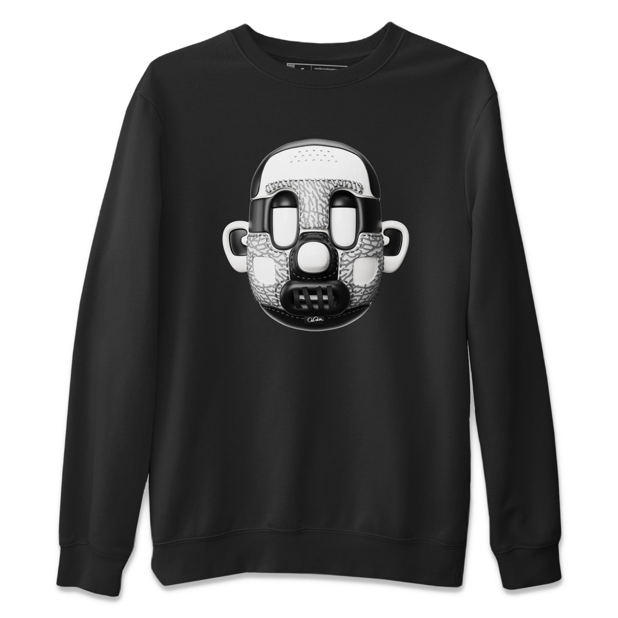 Air Jordan 1 White Cement Sneaker Match Tees Shoe Head Sneaker Tees AJ1 White Cement Drip Gear Zone Unisex Shirts Black 2