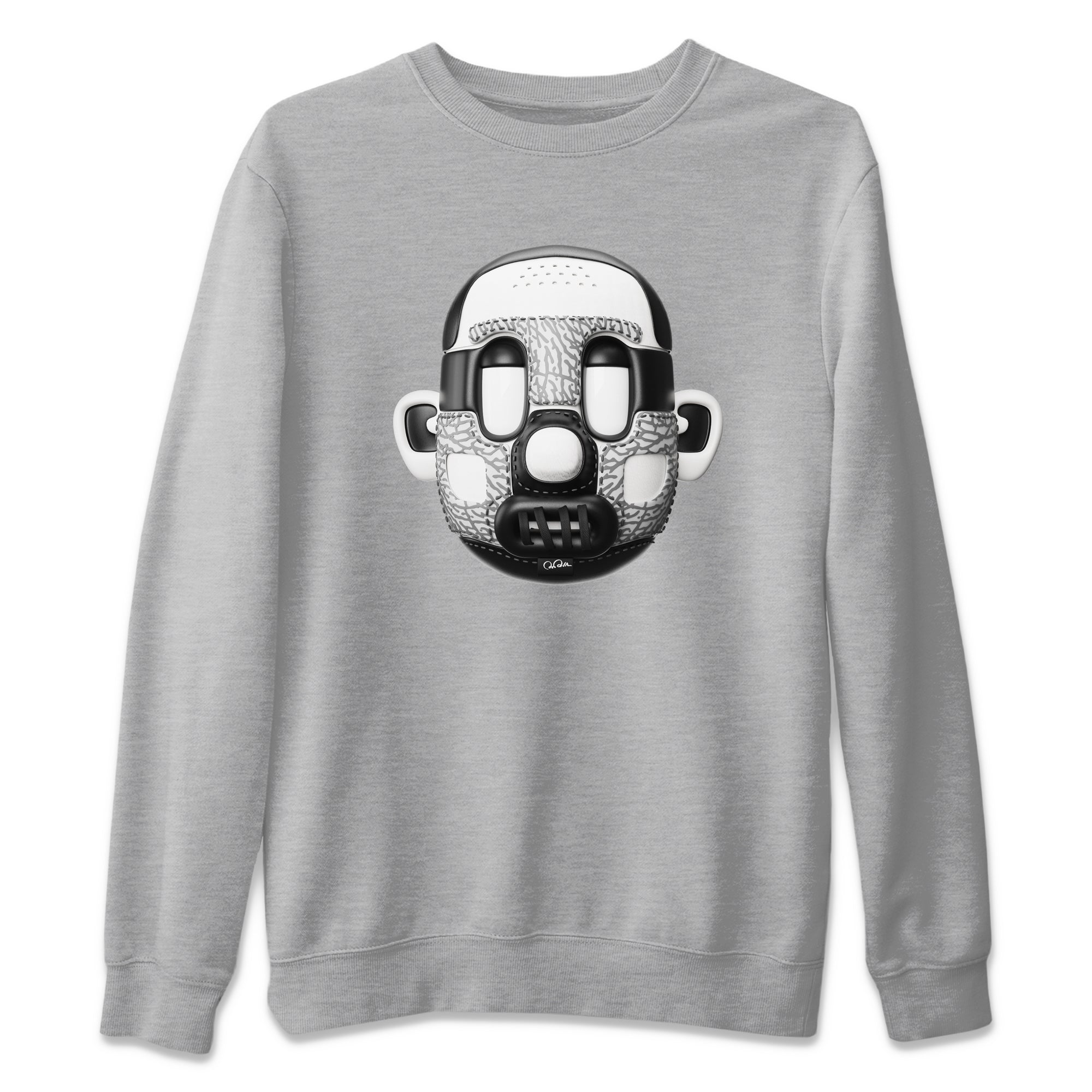 Air Jordan 1 White Cement Sneaker Match Tees Shoe Head Sneaker Tees AJ1 White Cement Drip Gear Zone Unisex Shirts Heather Grey 2