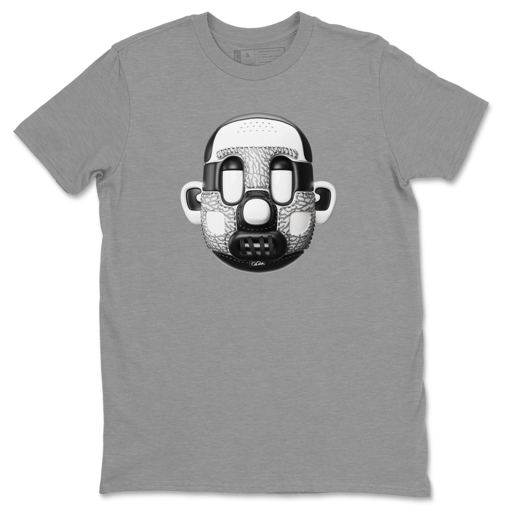 Air Jordan 1 White Cement Sneaker Match Tees Shoe Head Sneaker Tees AJ1 White Cement Drip Gear Zone Unisex Shirts Heather Grey 2