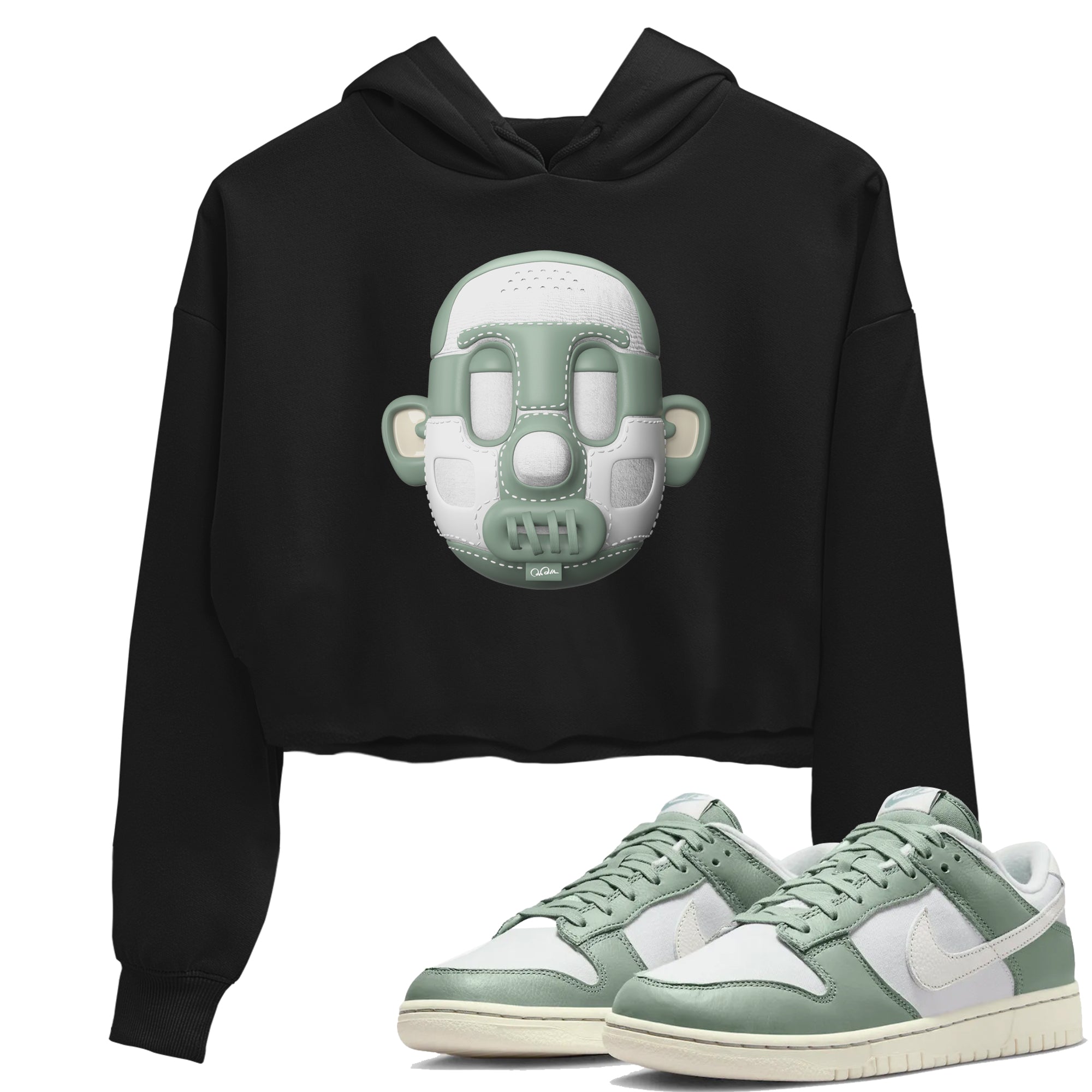 Dunk Mica Green Sneaker Match Tees Shoe Head Sneaker Tees Dunk Low Mica Green Sneaker Release Tees Women's Shirts Black 1