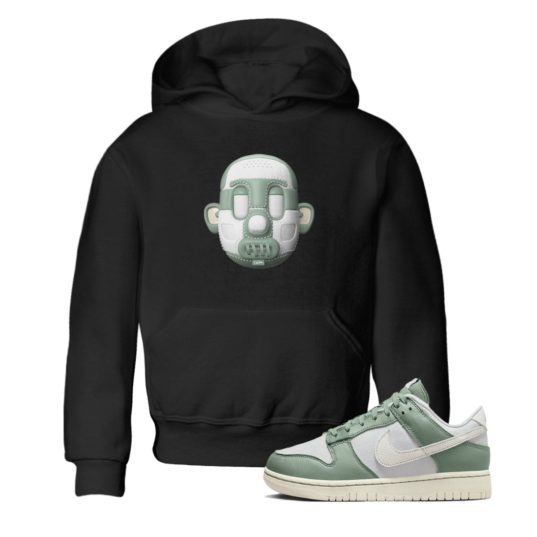 Dunk Mica Green Sneaker Match Tees Shoe Head Sneaker Tees Dunk Low Mica Green Sneaker Release Tees Kids Shirts Black 1