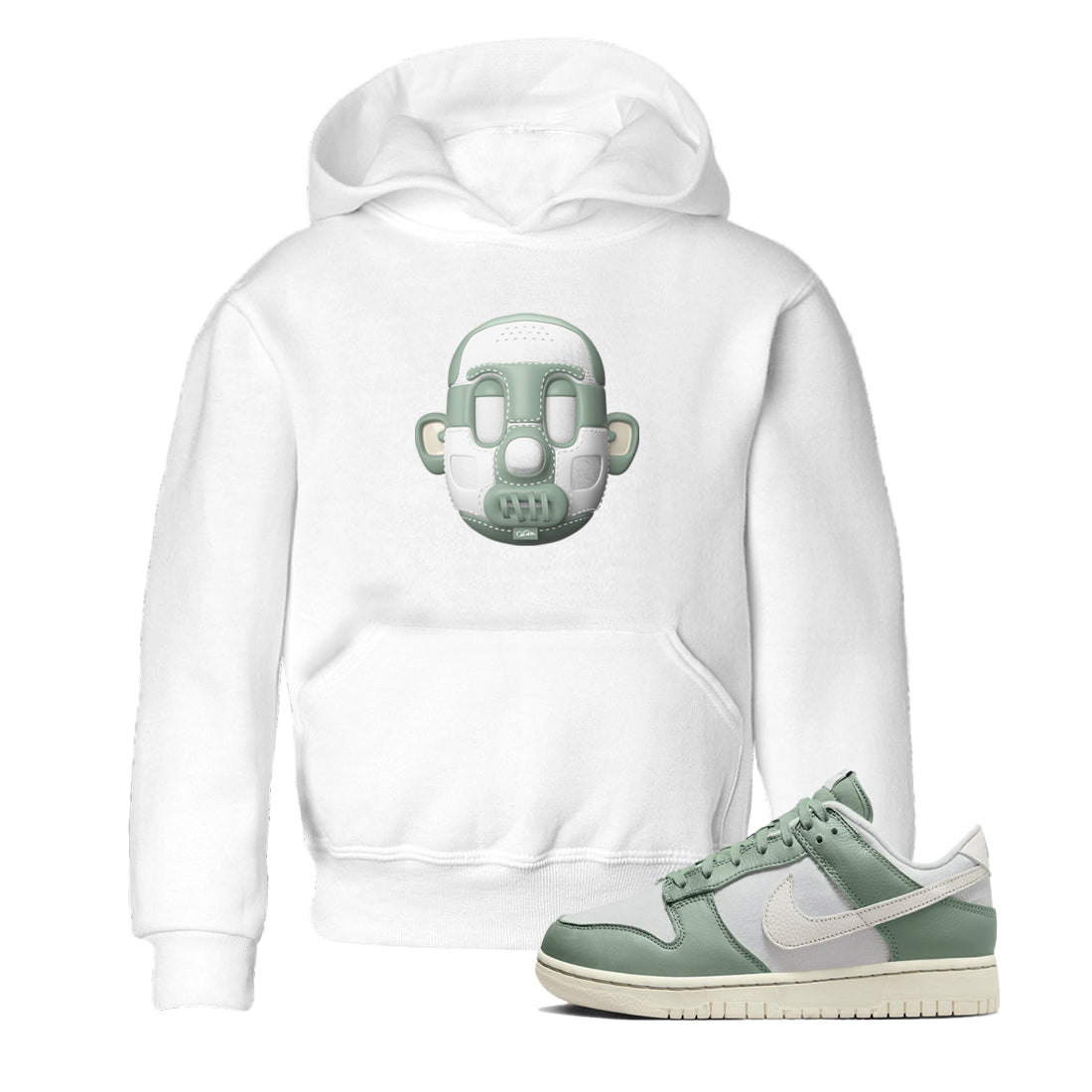 Dunk Mica Green Sneaker Match Tees Shoe Head Sneaker Tees Dunk Low Mica Green Sneaker Release Tees Kids Shirts White 1